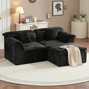 Ebern Designs 81" L-Shaped Sofa with Ottoman (Ottoman only)