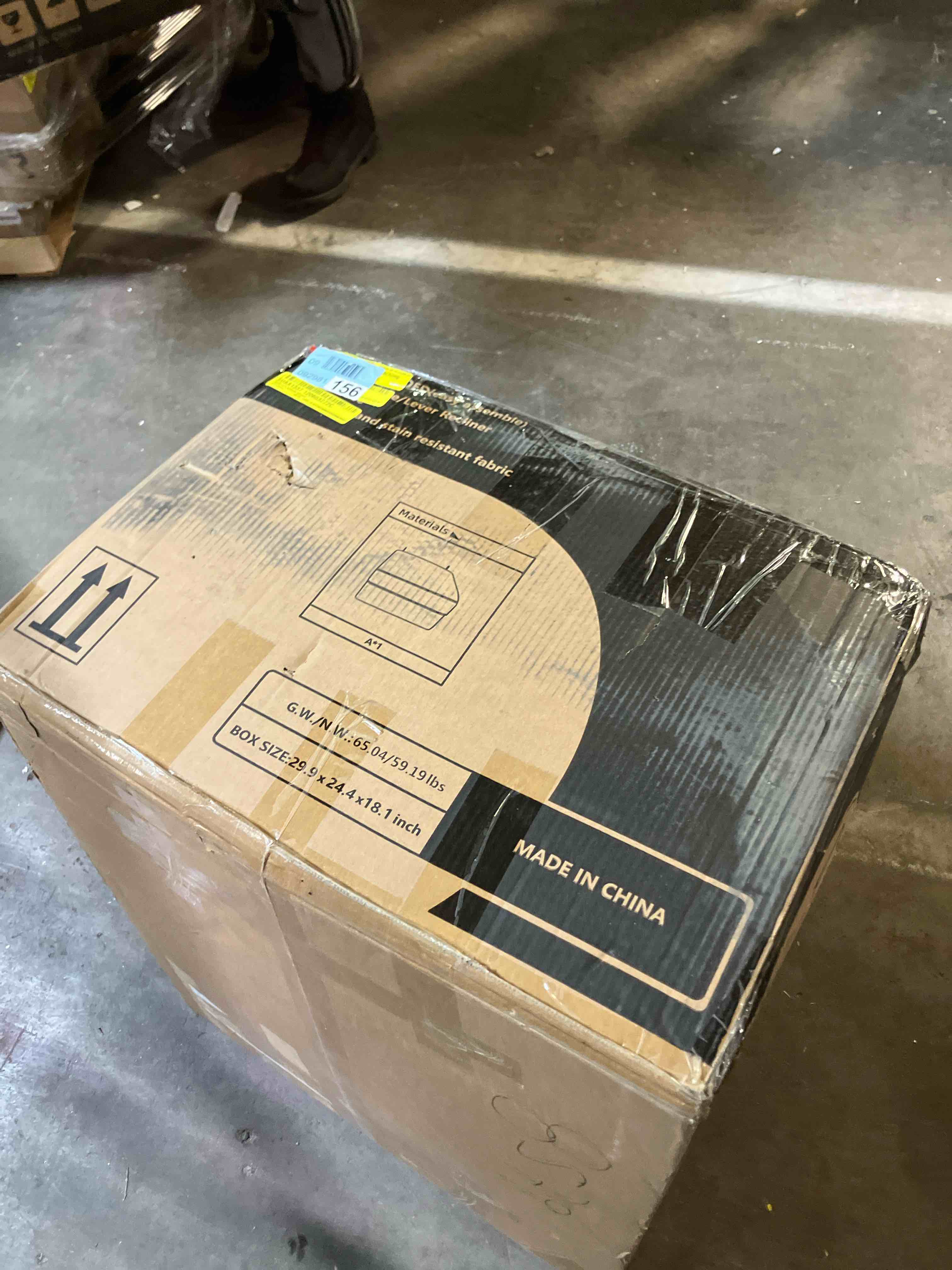 Condition photo showing As Is for Manual Recliner Chair Winback Single Sofa,Beige ( BOX 1/2 BODY SOFA ONLY )