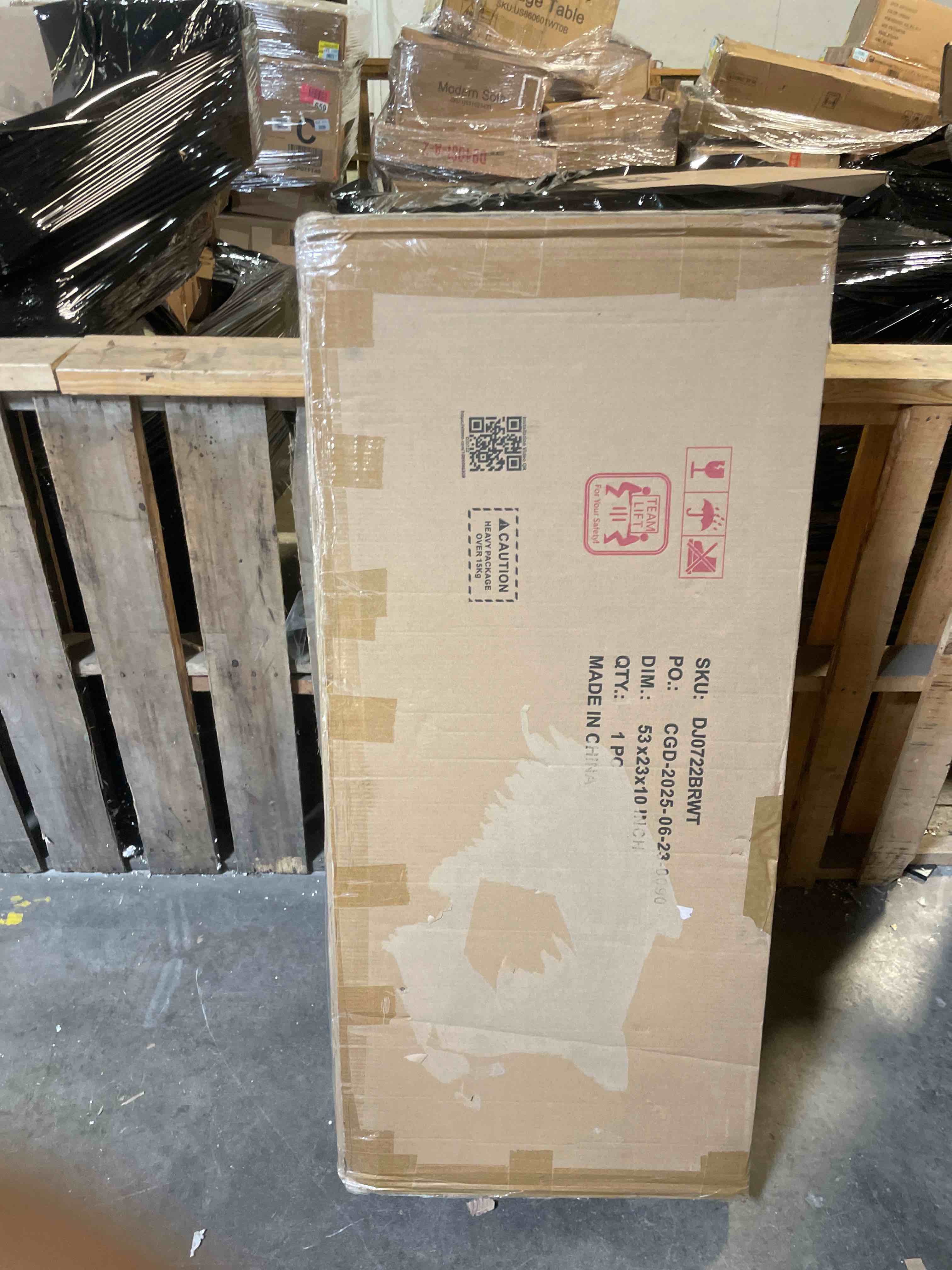 Condition photo showing As Is for   Add to Cart 72.8"H Farmhouse Armoire Wardrobe (  Box 1/2 )