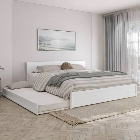 Lamecia Platform Bed with Panels& storage room 