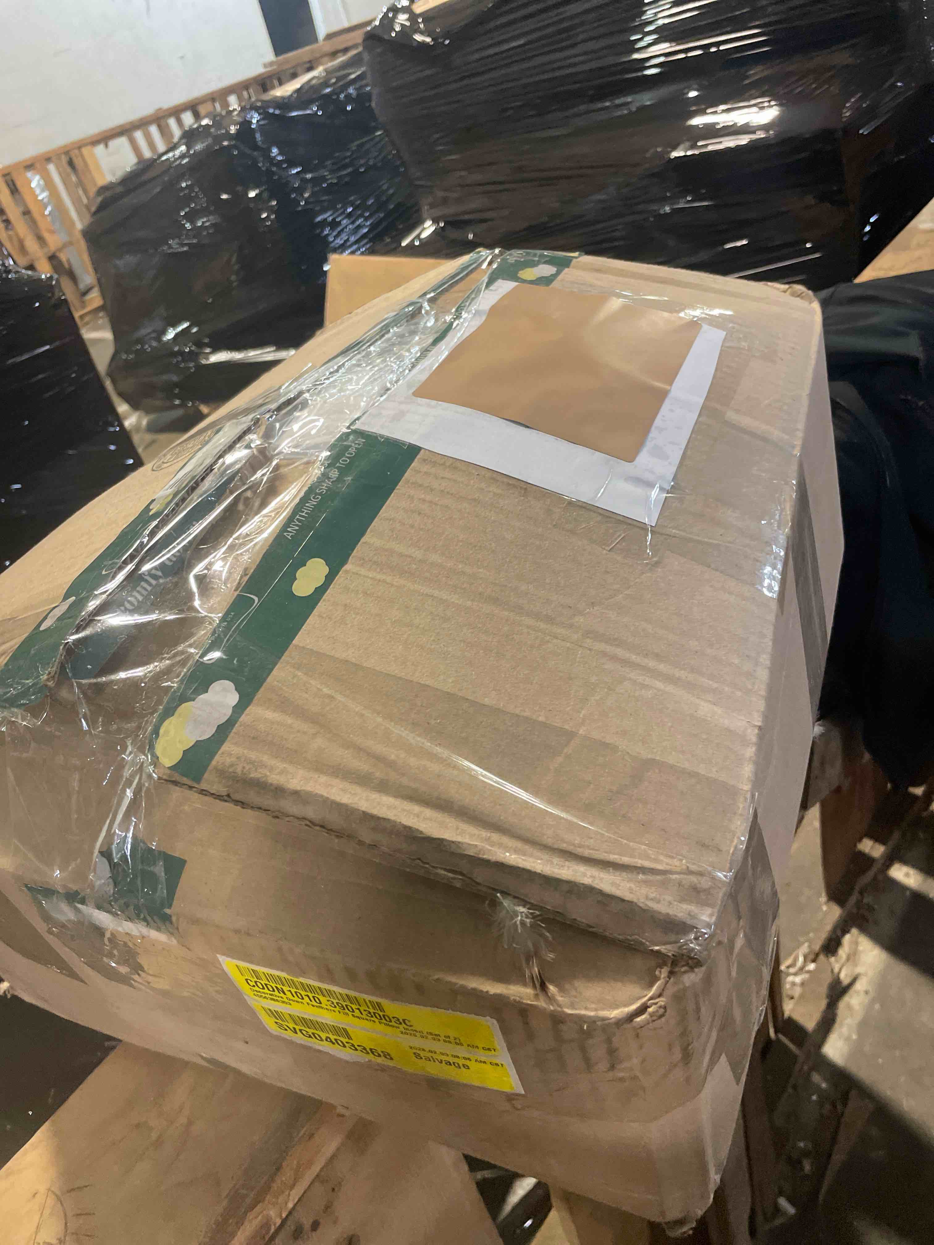 Condition photo showing As Is for Decorative Down Feathers Fill Square Pillow