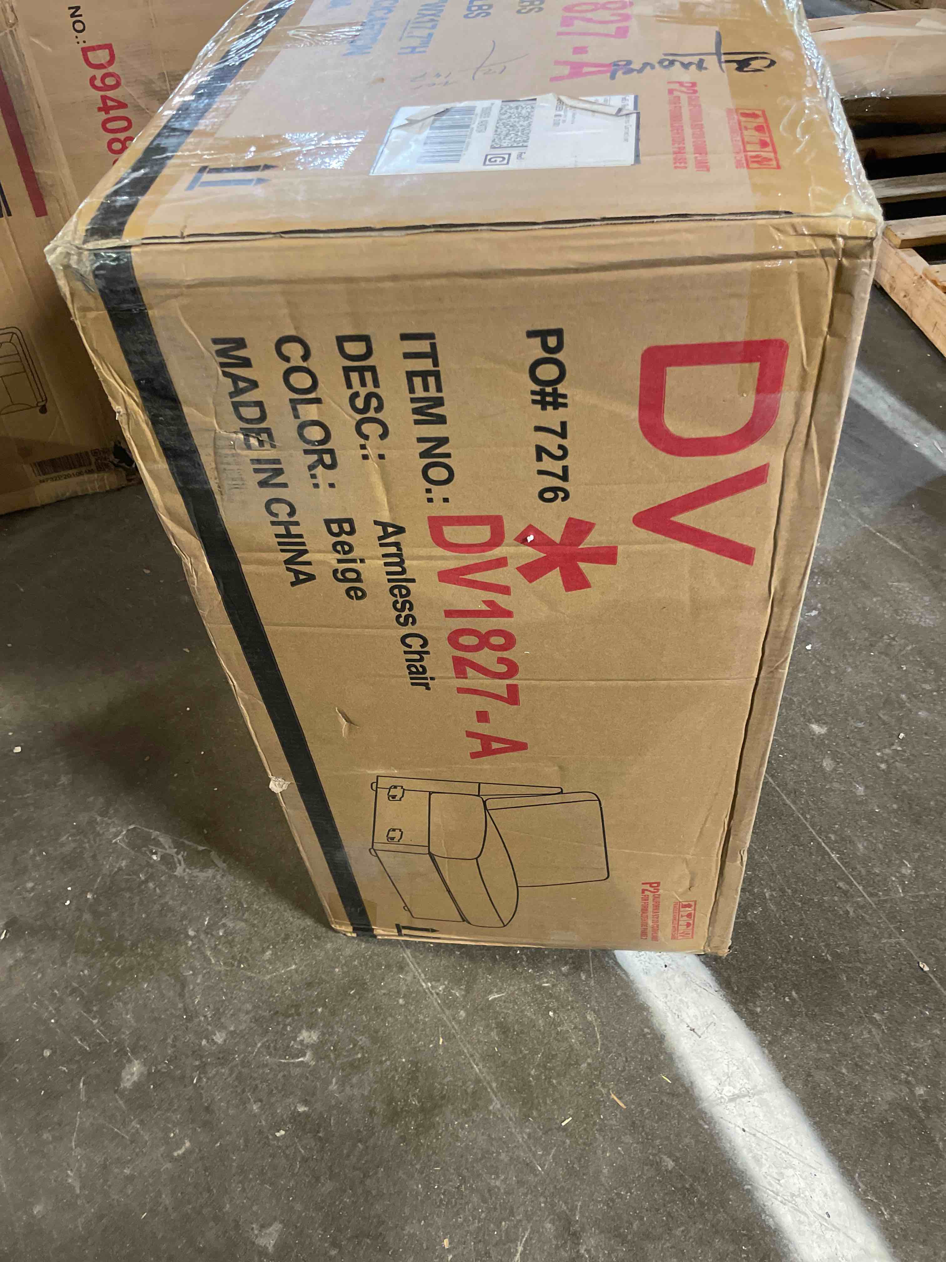 Condition photo showing As Is for Harmony Blue Modular Curved Armless Chair | Fabric | Loose Reversible Back  (only armless chair) 