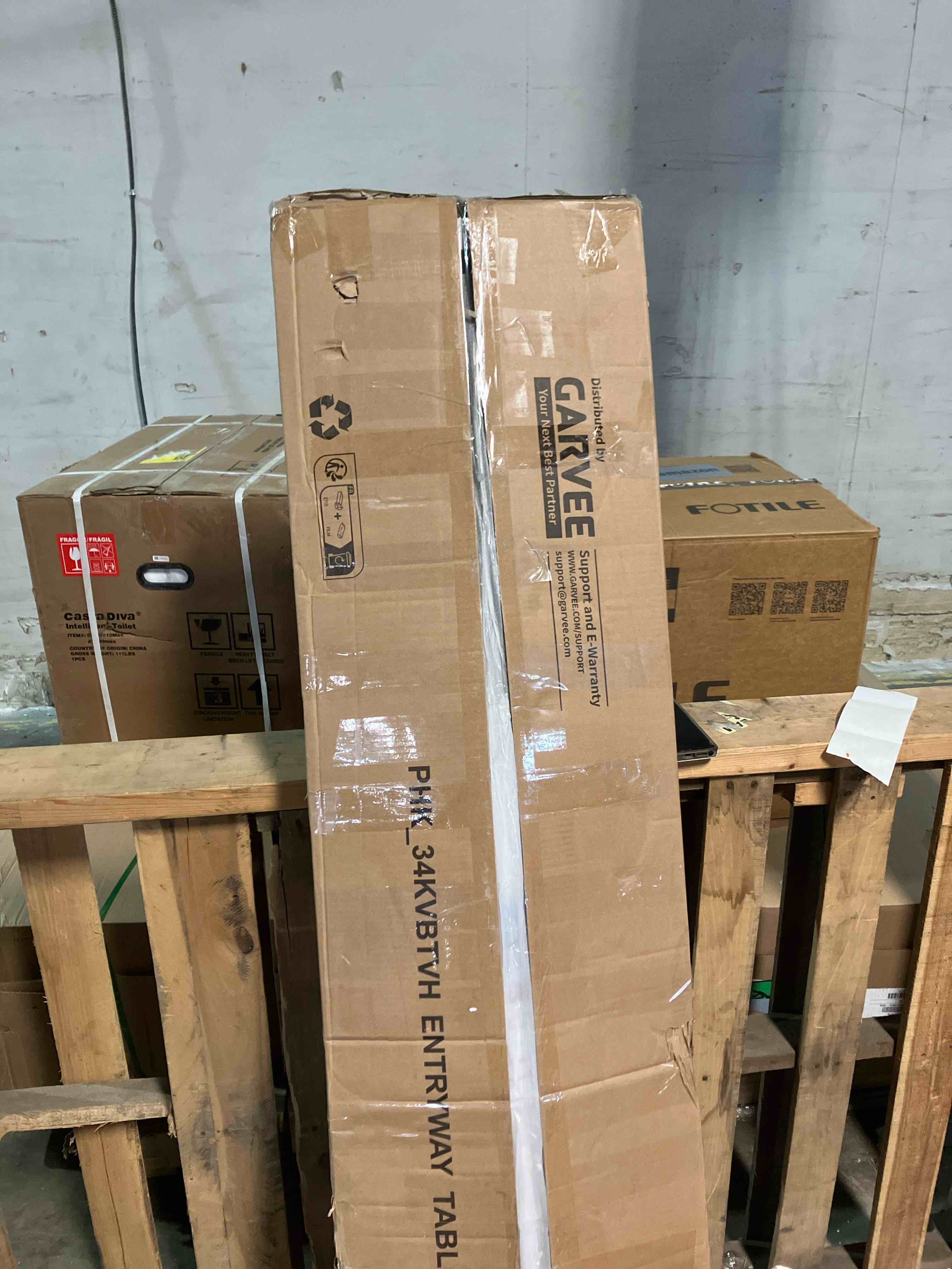 Condition photo showing Good Condition for Garvee 63 in Farmhouse Console Table Narrow Wood Entryway Table Slim