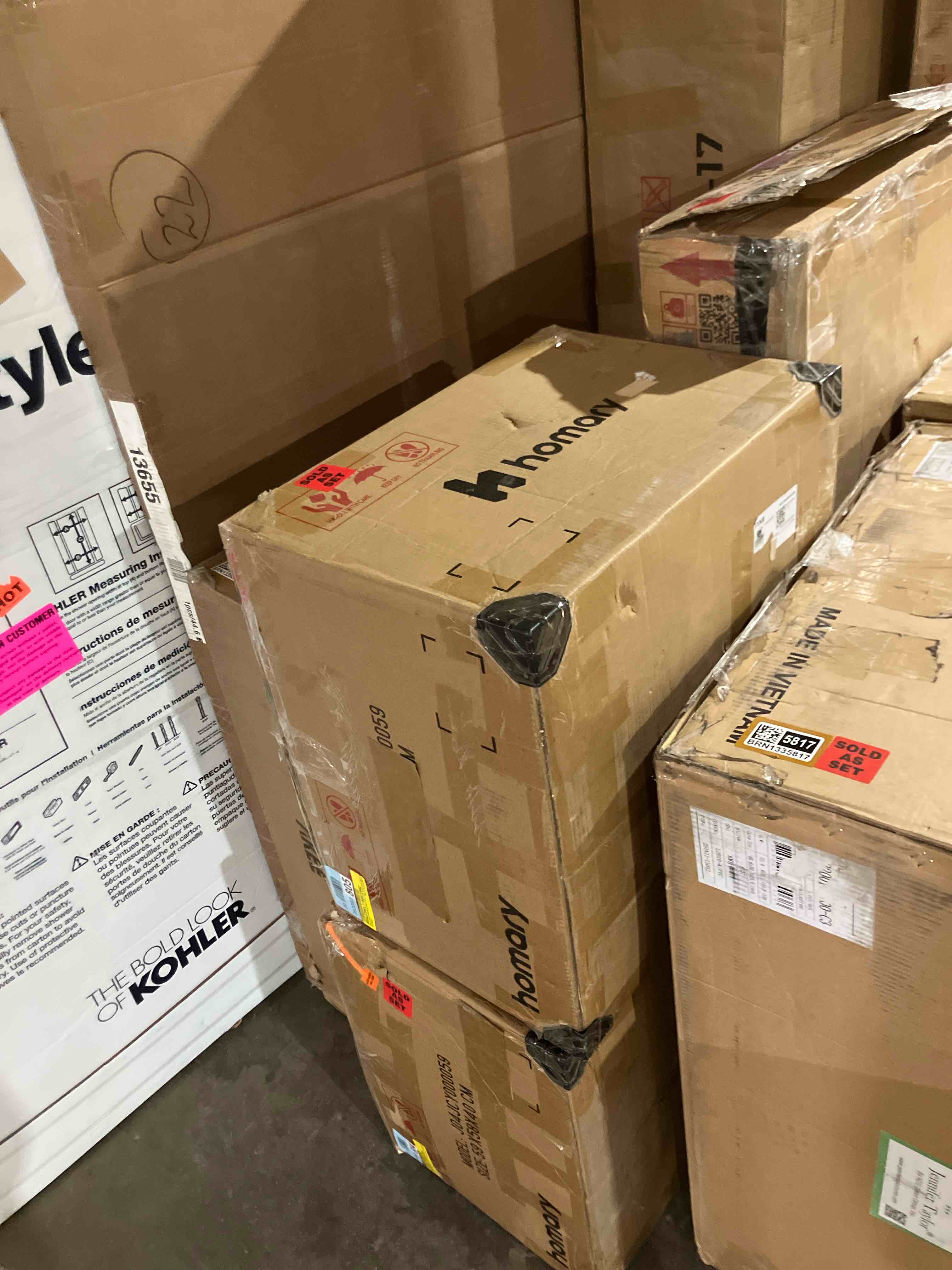 Condition photo showing New/Like New for Hyeres Upholstered Velvet Dining Chair Modern Arm Chair in Gold & Black (2 chair 2 boxes)