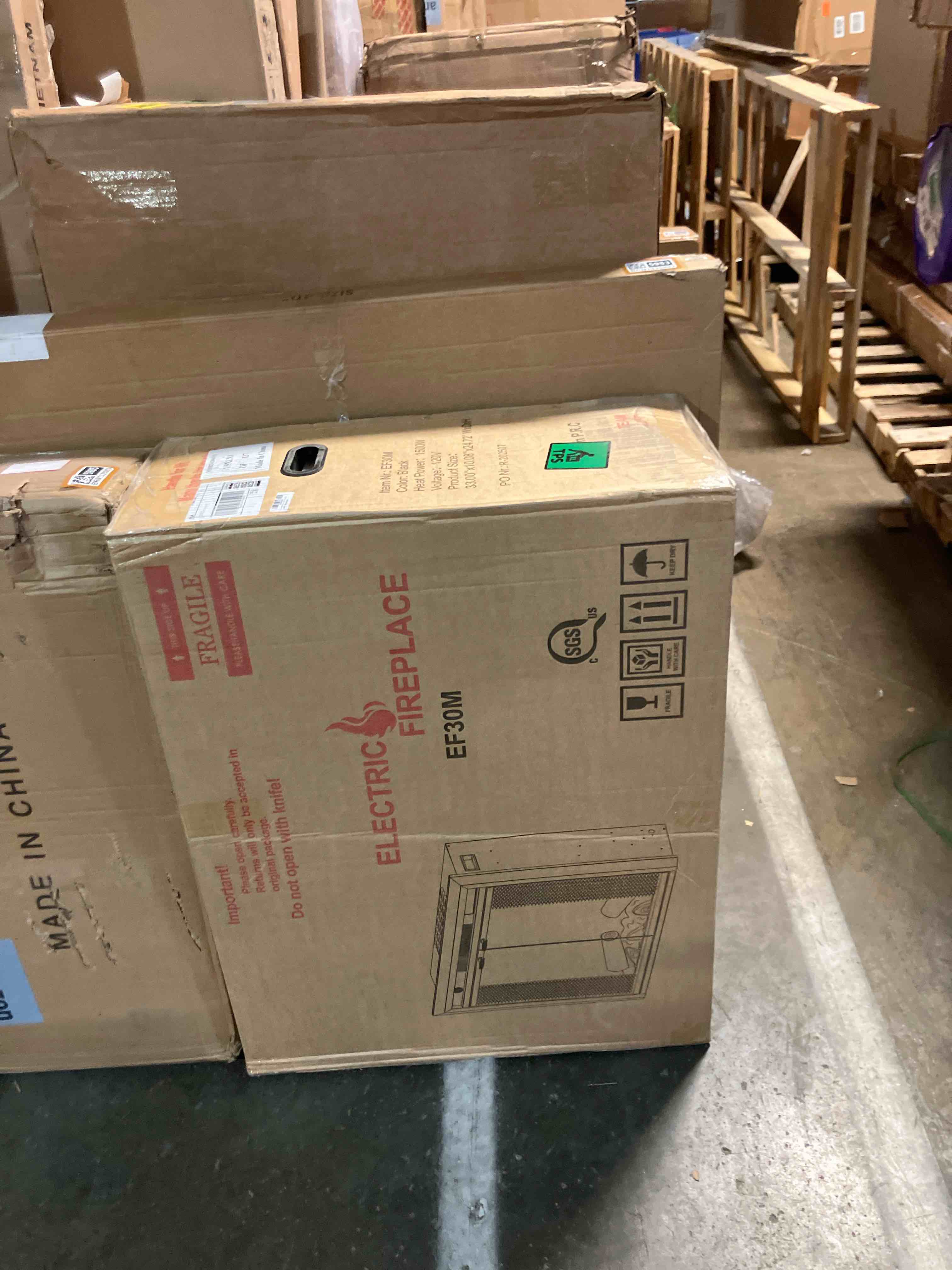 Condition photo showing New/Like New for Benrocks 33” Electric Fireplace Inserts with Glass Door and Mesh Screen, Multicolor Flames & Fire Crackling Sounds, Timer, Overheating Protection Fireplace Heater, 750/1500W 33"W25"H