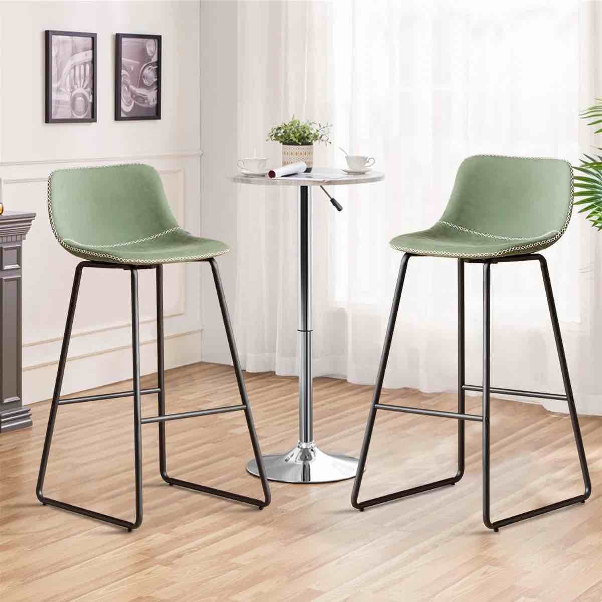 bar stools of 2 - 30 inch counter height barstools with back faux leather bar height stools for kitchen island counter