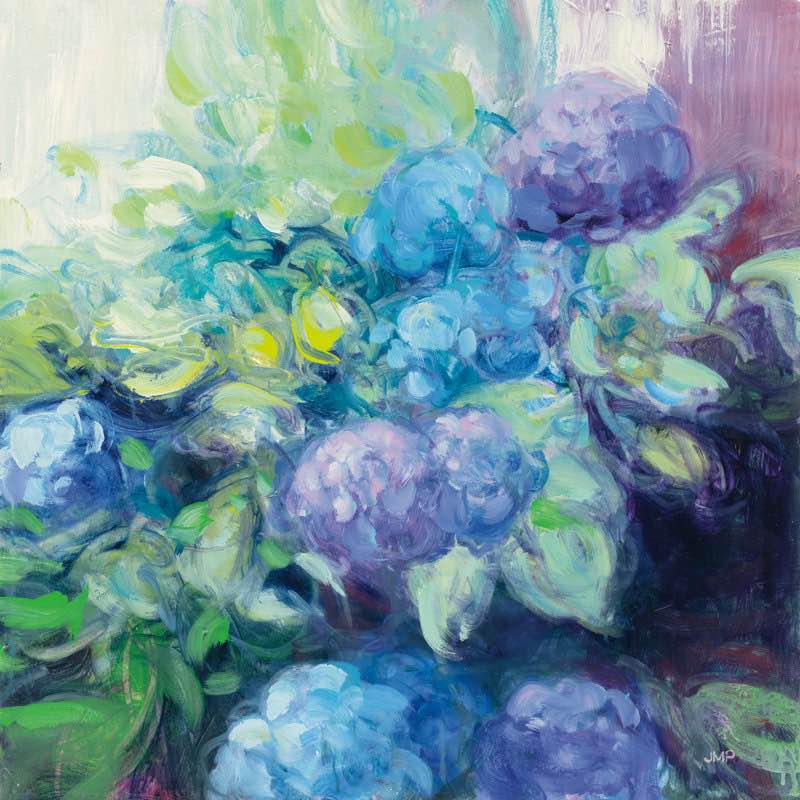 Condition photo showing New/Like New for " Bright Hydrangea III " by Julia Purinton Painting Print