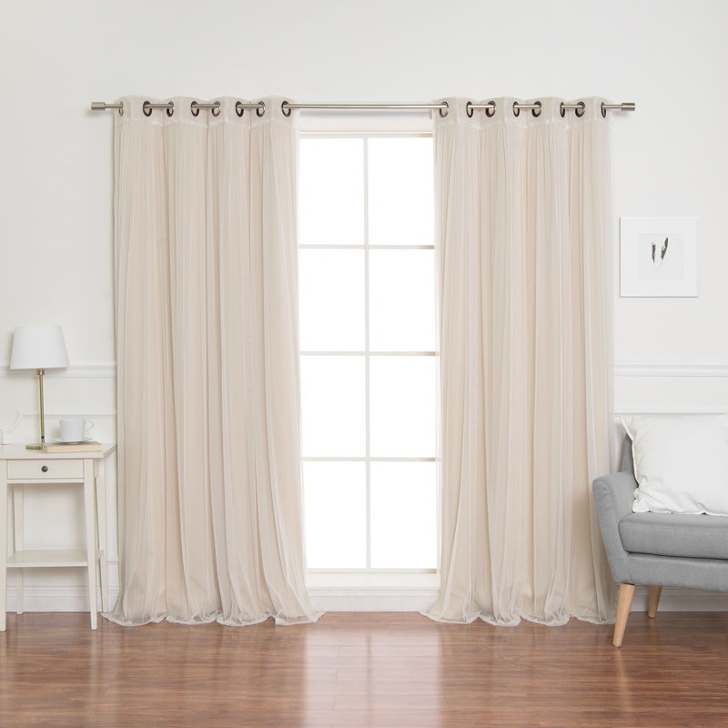 granados solid room darkening thermal grommet curtain panels (set of 4)
