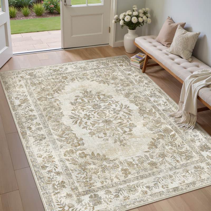 stella machine washable oriental area rug with non-slip backing 8x10