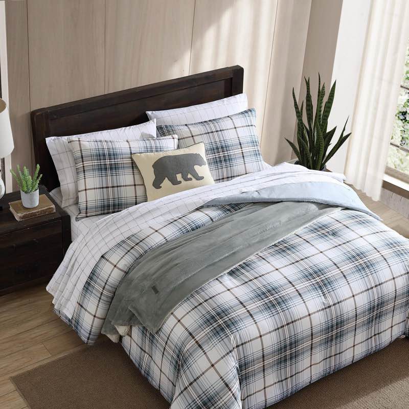 Queen-Eddie Bauer Alder Plaid Cotton Comforter Set