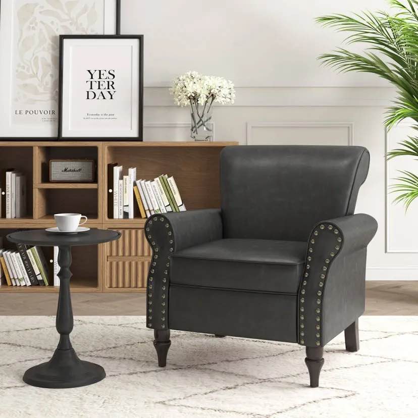 (2)Enoks Traditional Upholstered Black