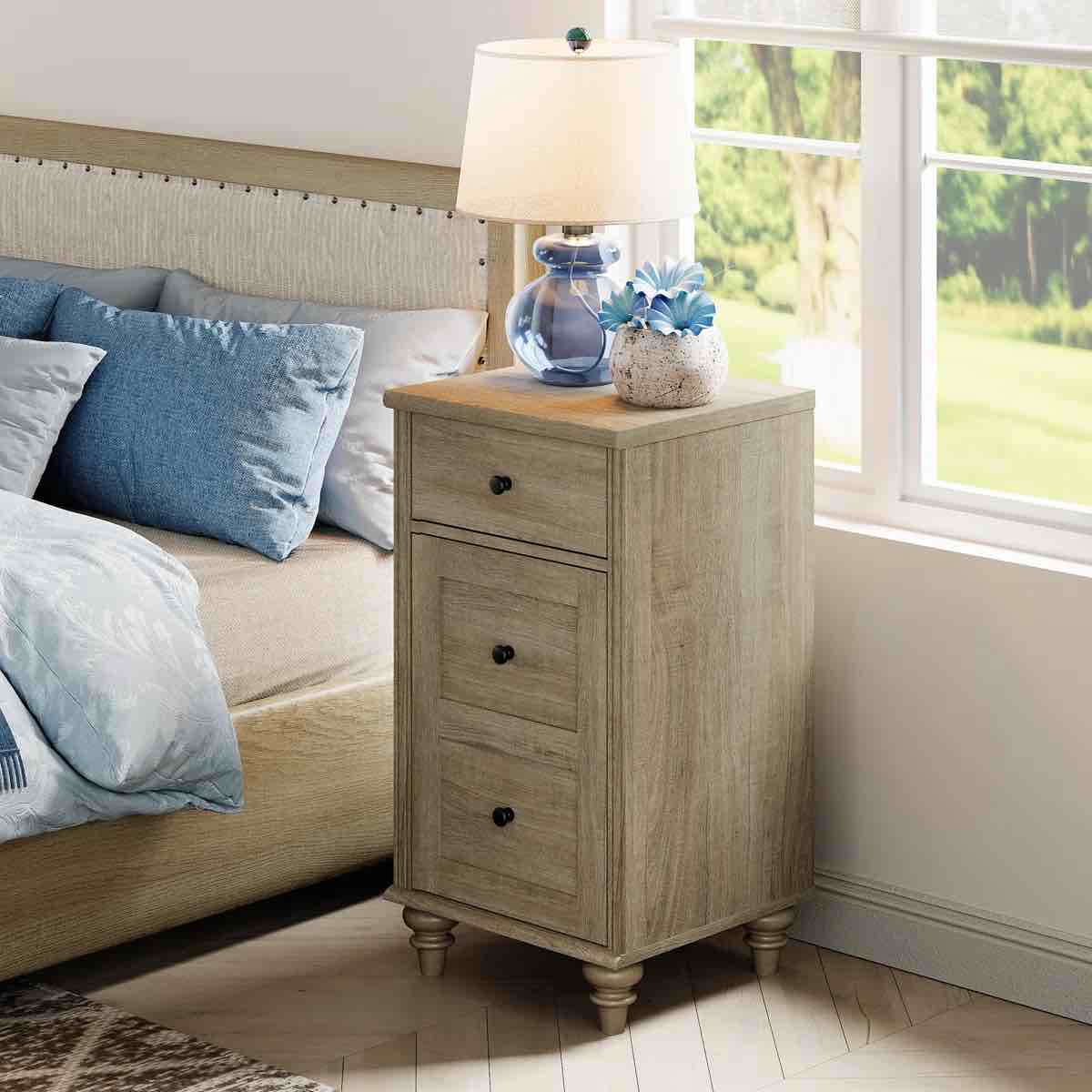 Scarlett Nightstand With Storage And Built-In Outlet 