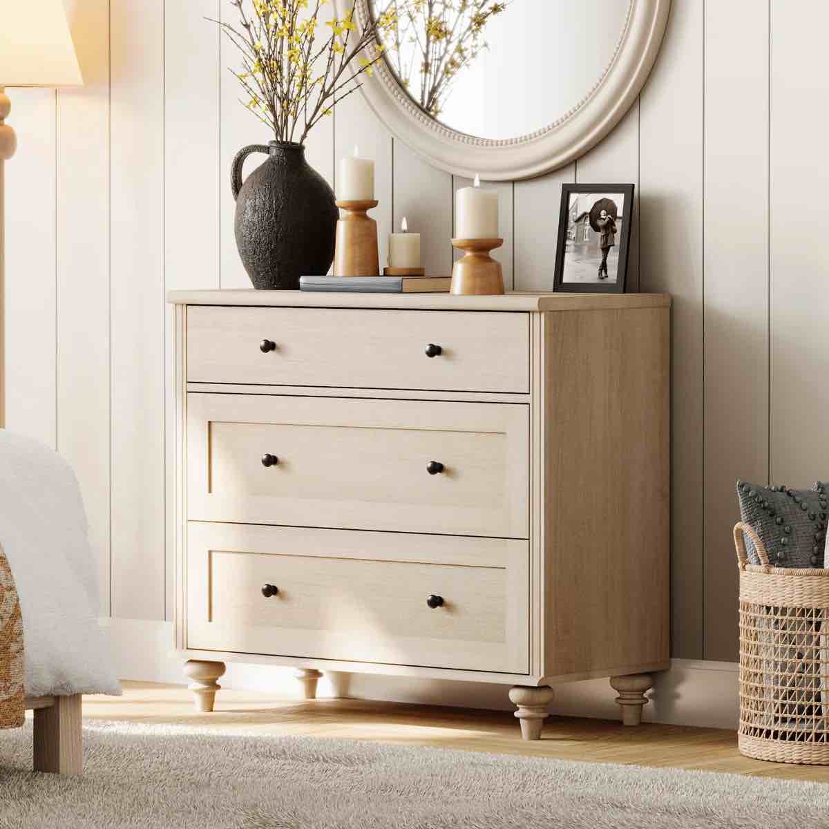 Wampat Scarlet dresser for bedroom 3 drawer 86 x 40 x 78 cm