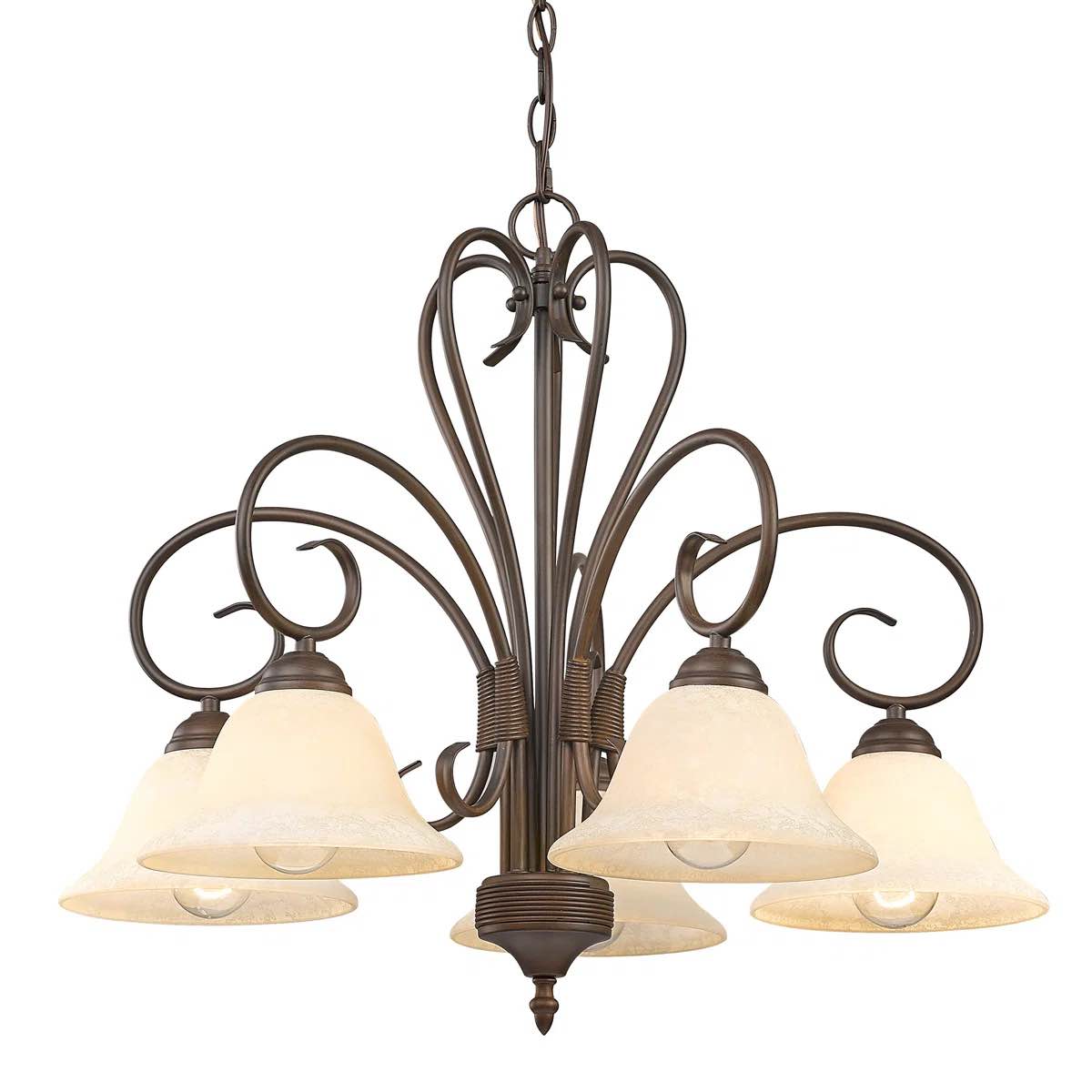 Karcher 5 - Light Steel Dimmable Empire Chandelier
