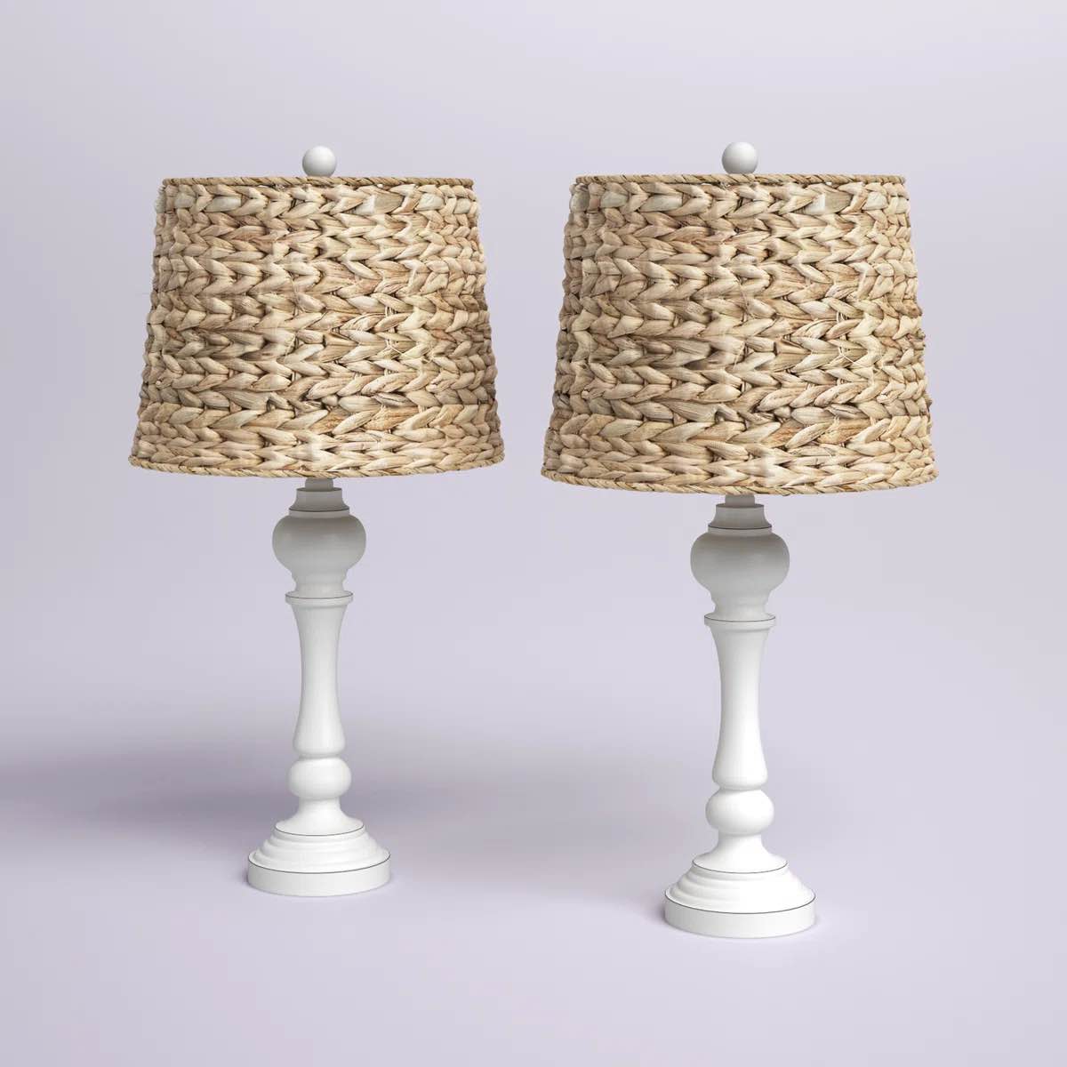 Lamp Works, wicker shade set of two
