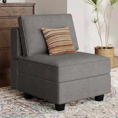 Middle Seat Module Armless Chair, Dark Gray