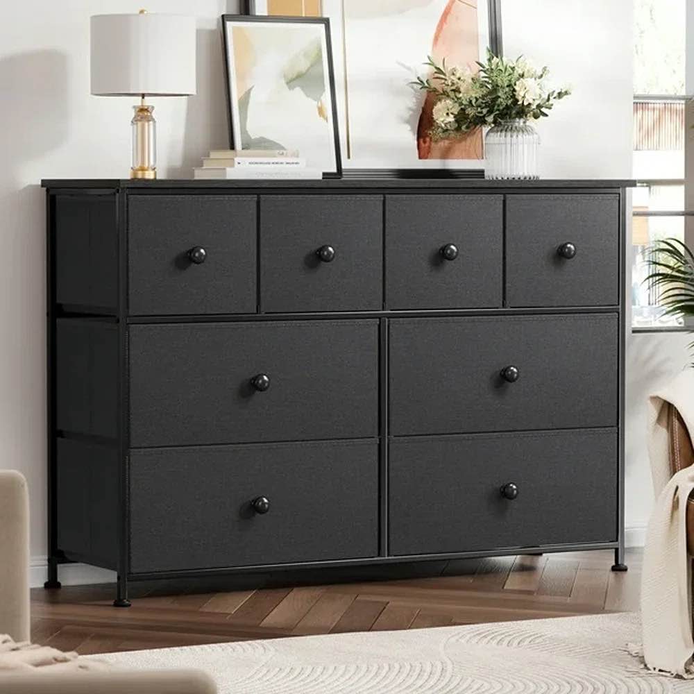 ojaswi 8-drawer dresser, fabric storage, chest of drawers for bedroom