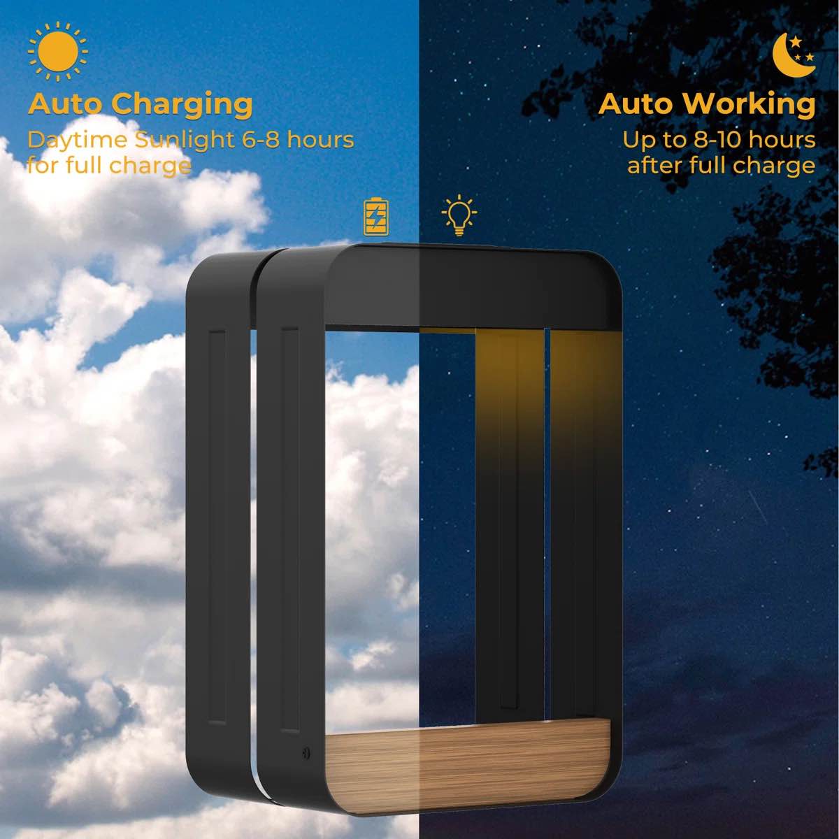 Condition photo showing New/Like New for flowerpot solar powered integrated led outdoor hanging light