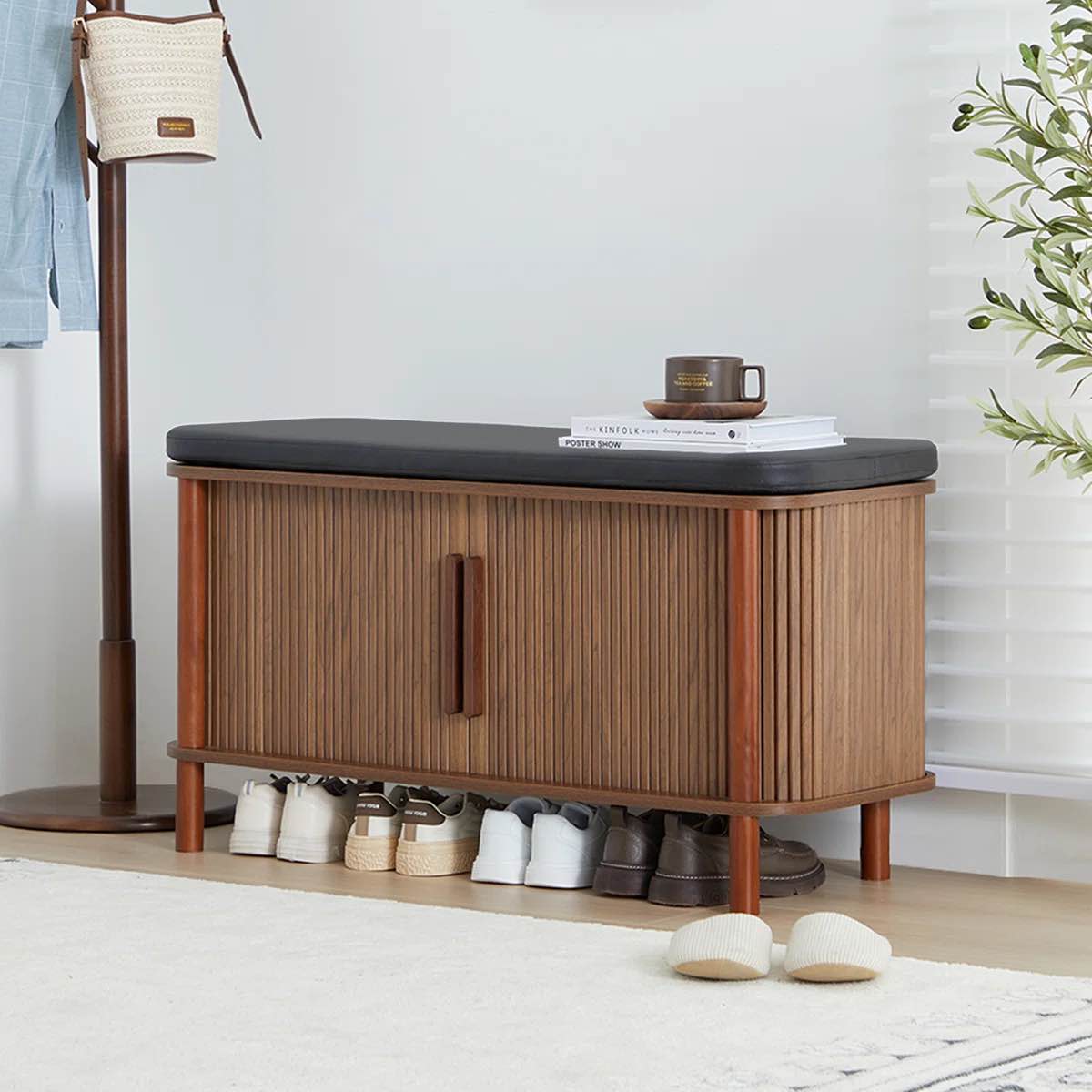 8 pair shoe storage bench