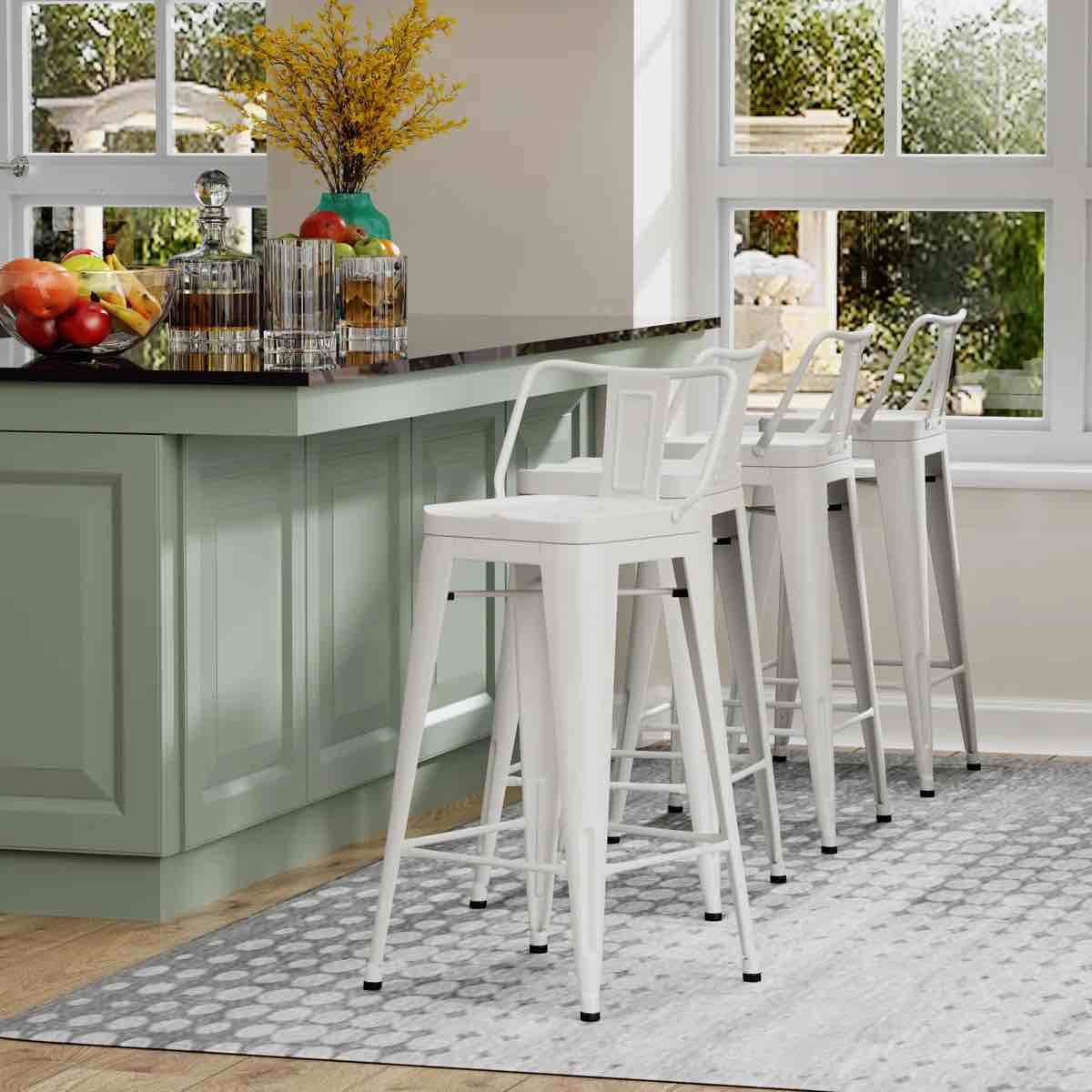 crosland counter stool with metal frame (set of 4)