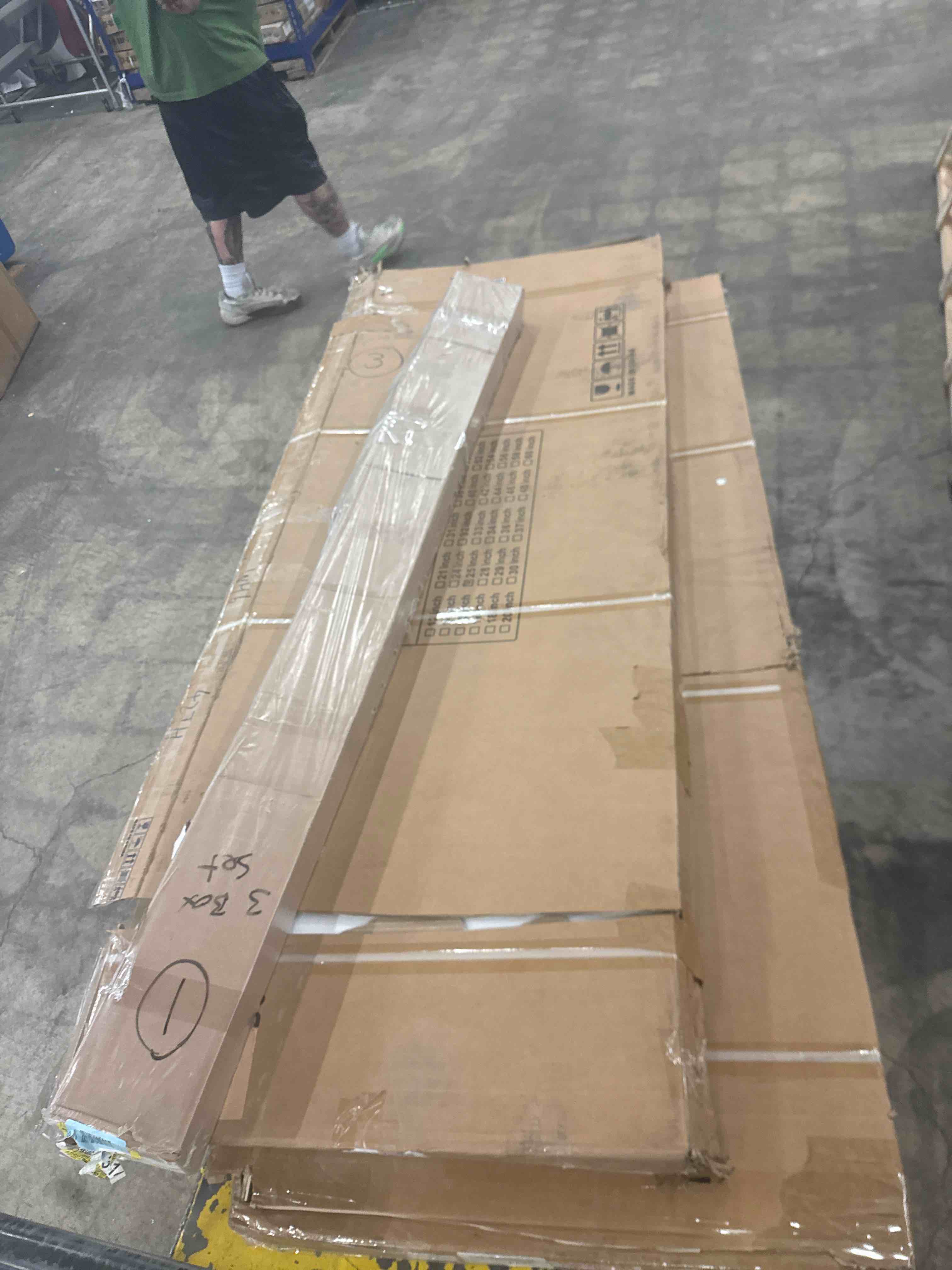 Condition photo showing New/Like New for double frosted glass sliding closet doors with installation hardware kit by doorfusion size: 120" x 80" | num