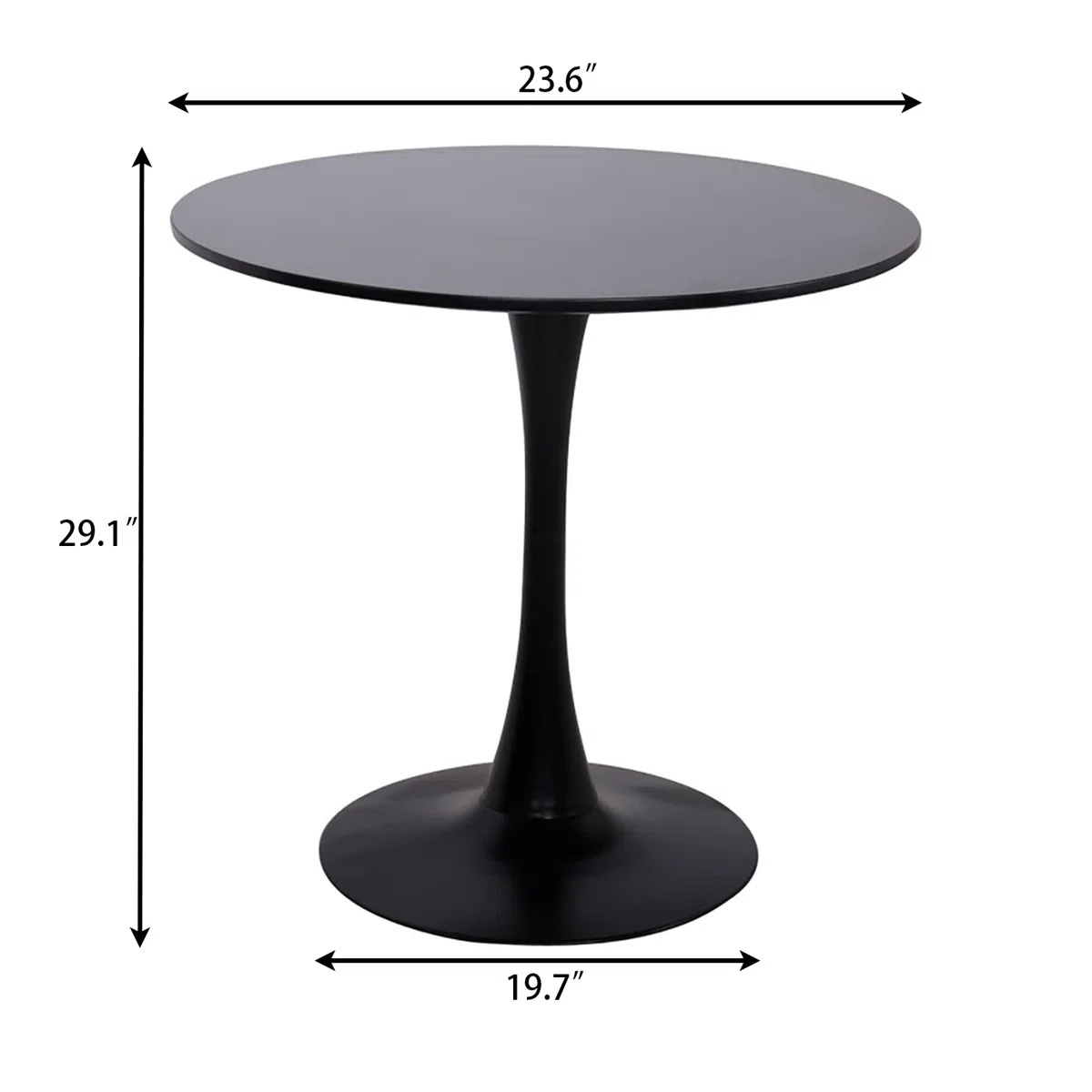 Condition photo showing New/Like New for 24" tulip round pedestal dining table with metal base,black