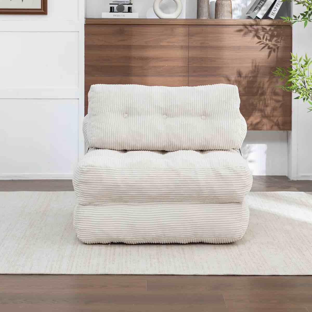 folding sofa with soft cushion and button tufted back