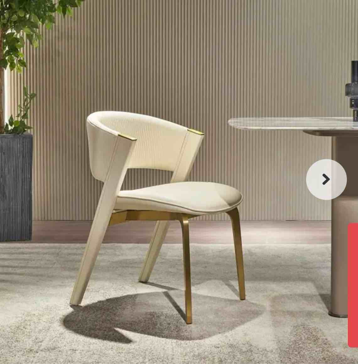 Condition photo showing New/Like New for modern dining chair with stainless steel legs
