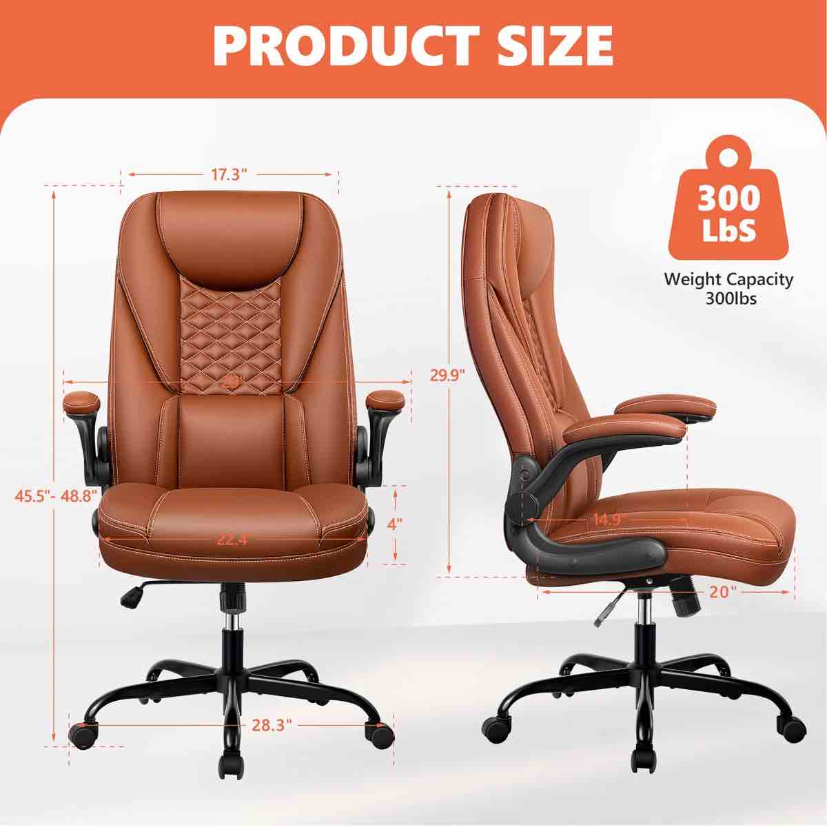 Condition photo showing New/Like New for loriece ergonomic executive chair with flip-up armrests 