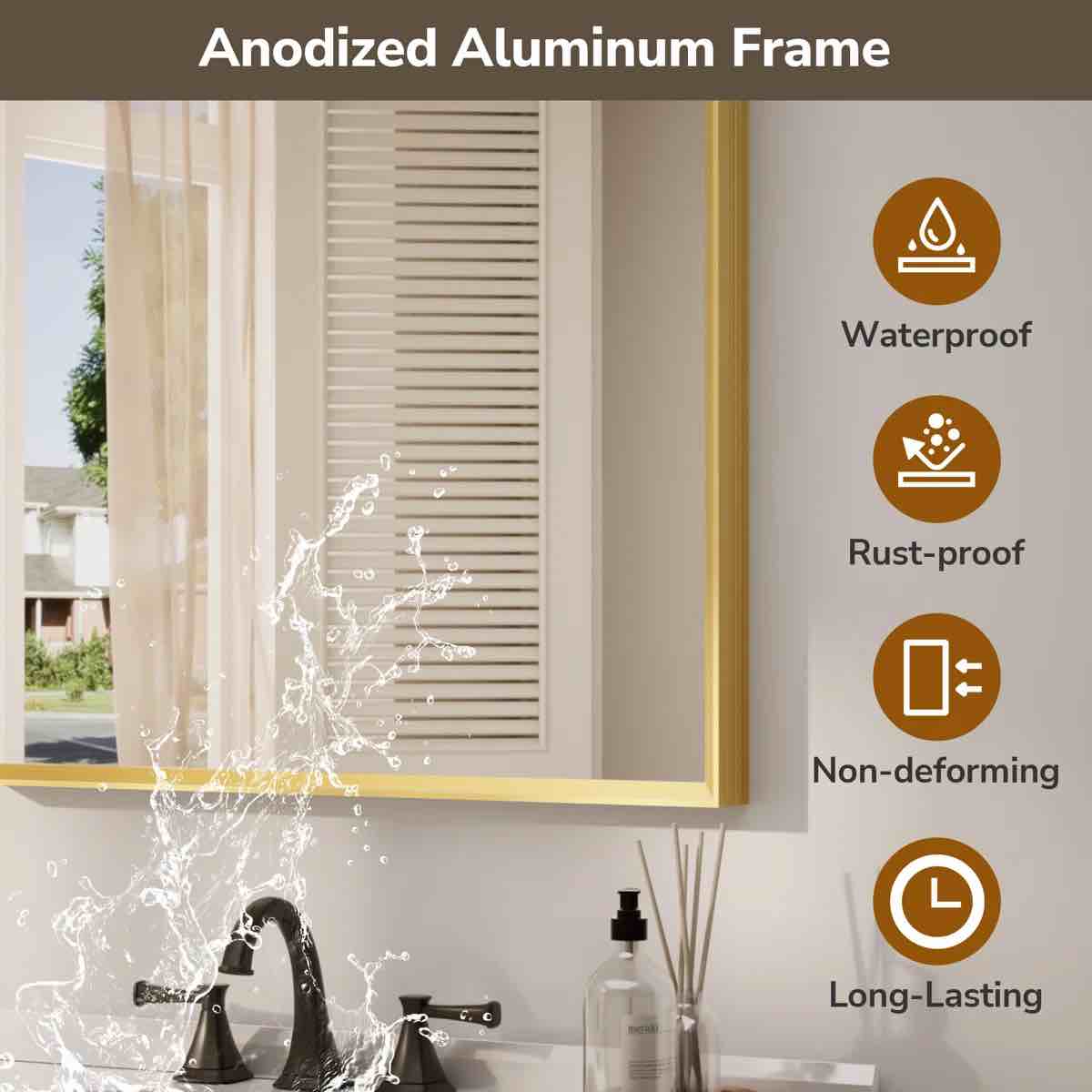 Condition photo showing New/Like New for 30x40 mirror gold frame