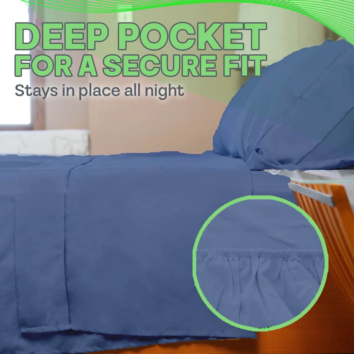 Condition photo showing New/Like New for ultra soft bamboo sheet set - 4 pc set - wrinkle resistant - cooling sheets with deep pockets