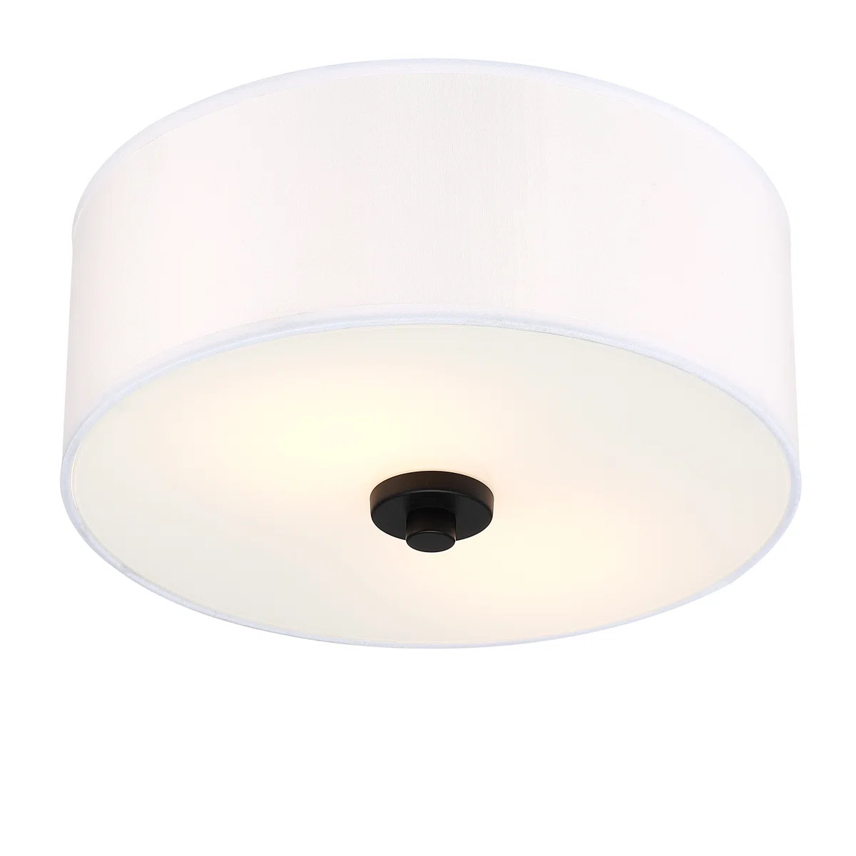 Condition photo showing New/Like New for 2-light drum shade ceiling light fixture for bedroom white bedroom light fabric shade flush mount ceiling lamp 2-bulb