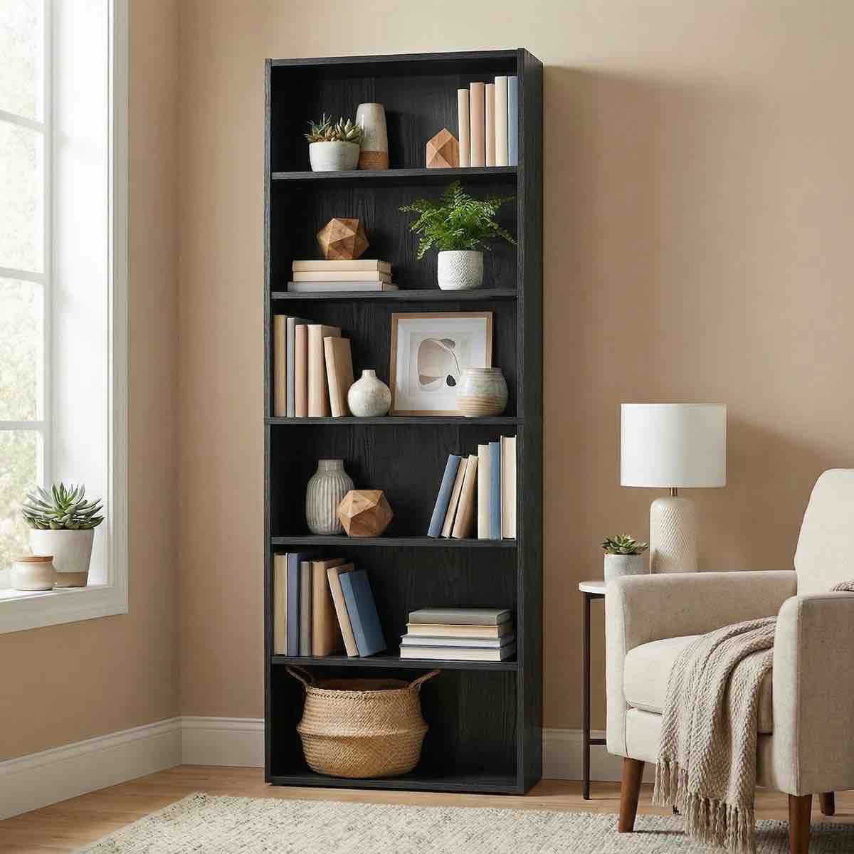 Condition photo showing New/Like New for sylvan 6 tier 63" h x 24" w standard bookcase