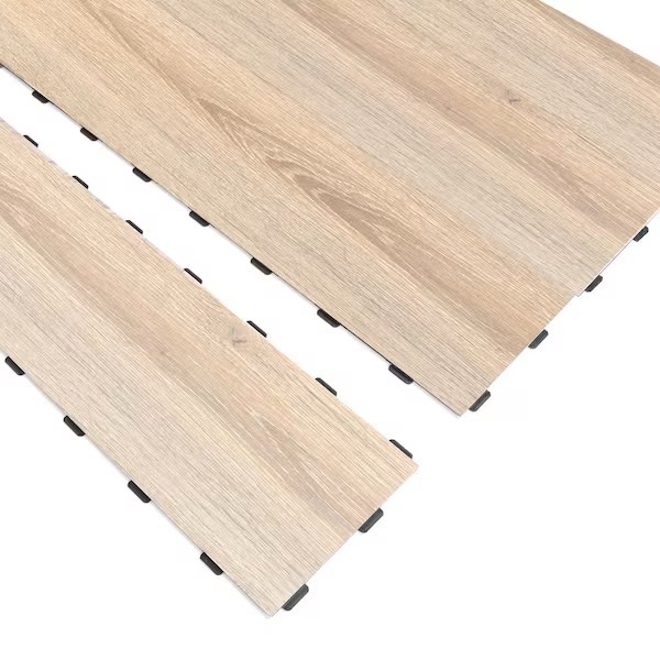 Condition photo showing New/Like New for light yellow 5 mil 36 in. l x 6 in. w waterproof click lock luxury vinyl flooring tile(27 sq. ft./box )