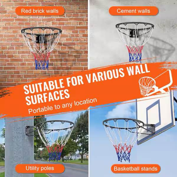 Condition photo showing New/Like New for basketball rim m-r1s basketball flex rim goal replacement standard 18 in. indoor outdoor hanging hoop
