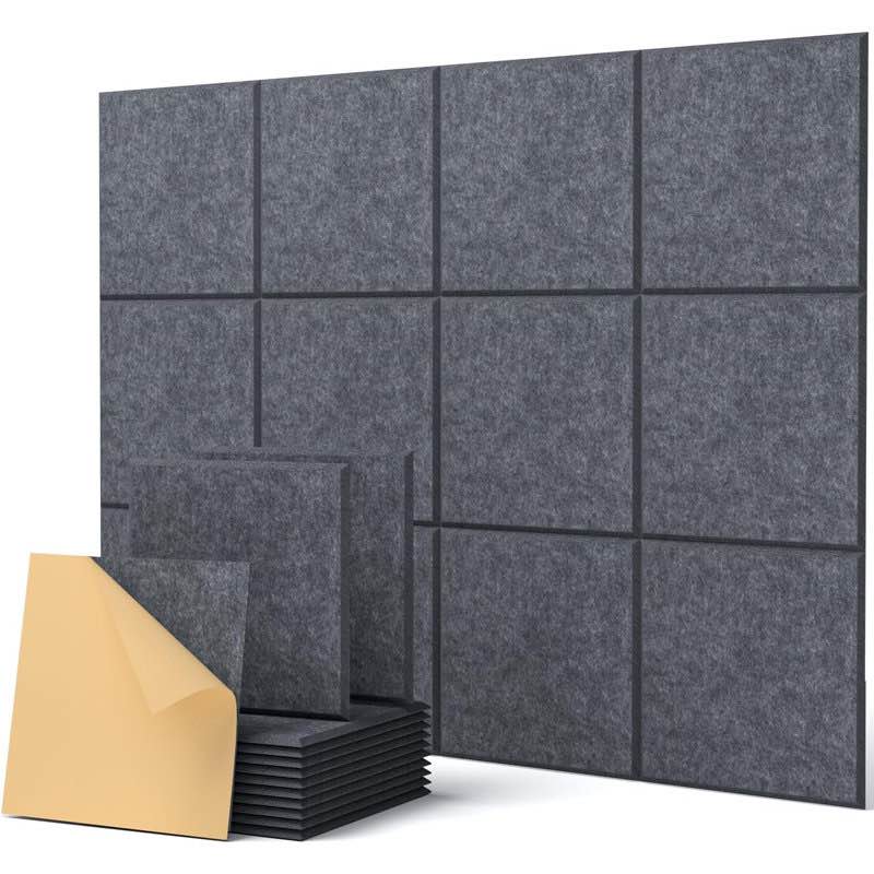 acoustic panels 12-pack soundproof wall panels 12"x12"x0.4" sound panels high density sound dampening panels (set of 12)