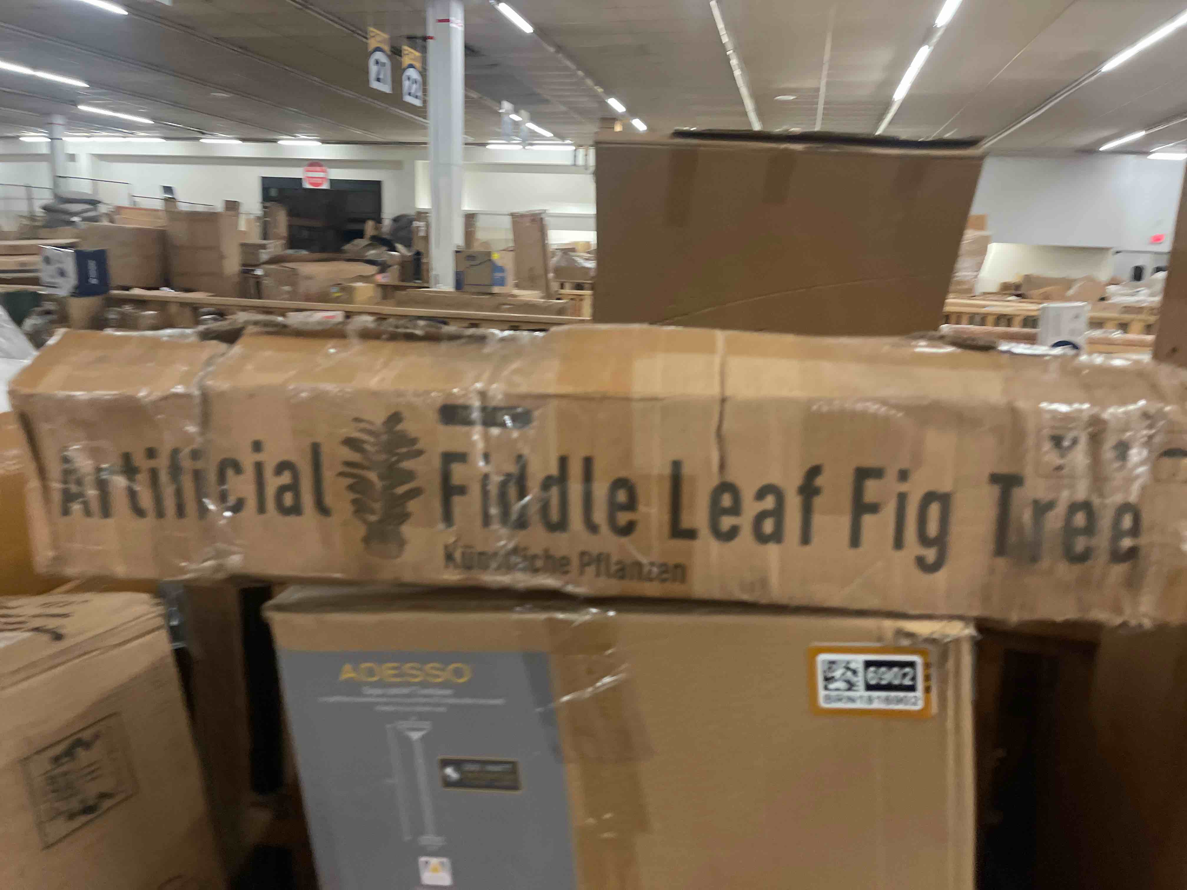 Condition photo showing New/Like New for cypress & alabaster handmade 3ft fiddle leaf fig ficus lyrata artificial tree with ethically sourced real wood trunks, hypoallergenic, 3-foot, green