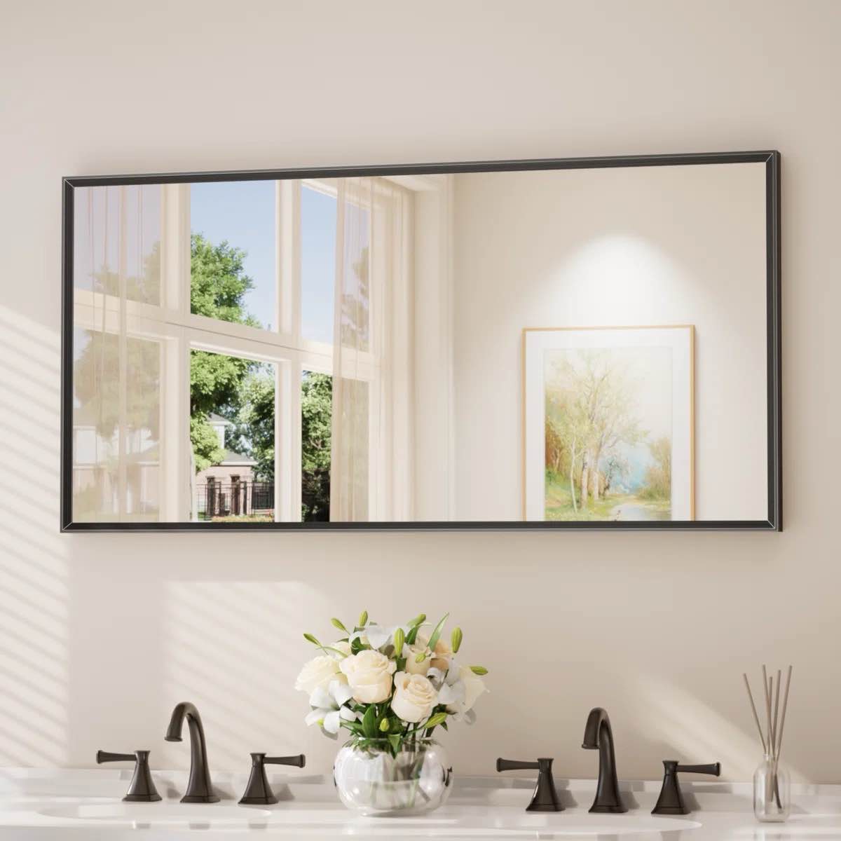 Bathroom Vanity Mirror with Aluminum Frame and Tempered Glass