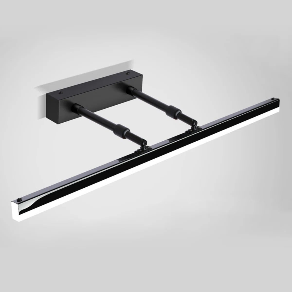 Modern Vanity Light Fixture, LED Bathroom Bar Lights, 15W=100W, Selectable White (3000K/4000K/5000K), 1100 LM Chrome Finish, Adjustable Lamp for Bathroom Over Mirror Makeup Light black