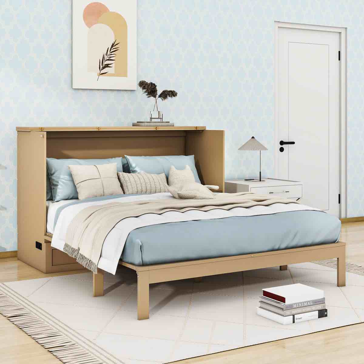 Cayleigh Murphy Bed with Drawers and USB Charging Port-FULL
