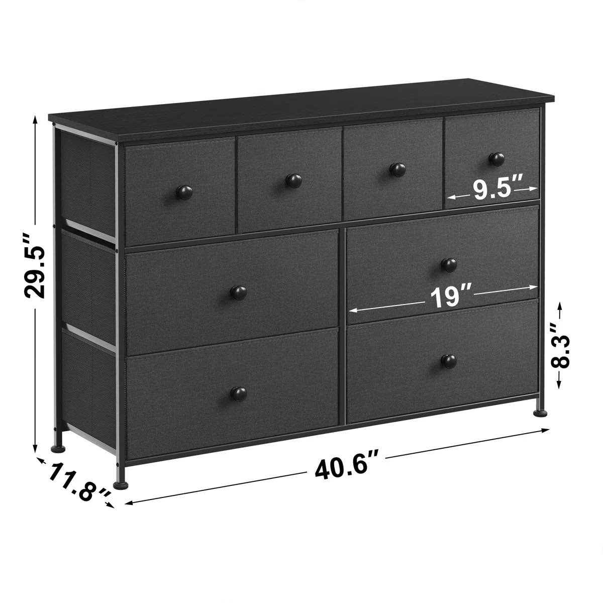 Condition photo showing New/Like New for ojaswi 8-drawer dresser, fabric storage, chest of drawers for bedroom