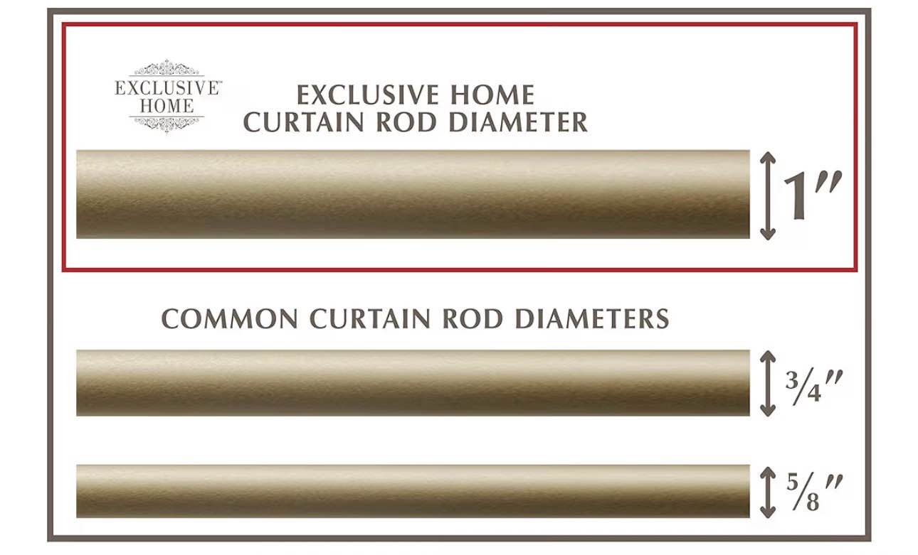 Condition photo showing New/Like New for exclusive home napoleon 1" curtain rod and coordinating finial set