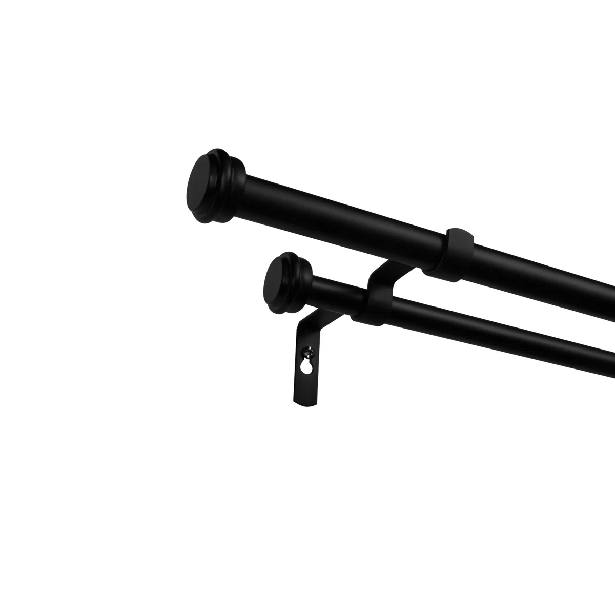 Cheviot Exclusive Home Topper Double Curtain Rod and Finial Set, Adjustable