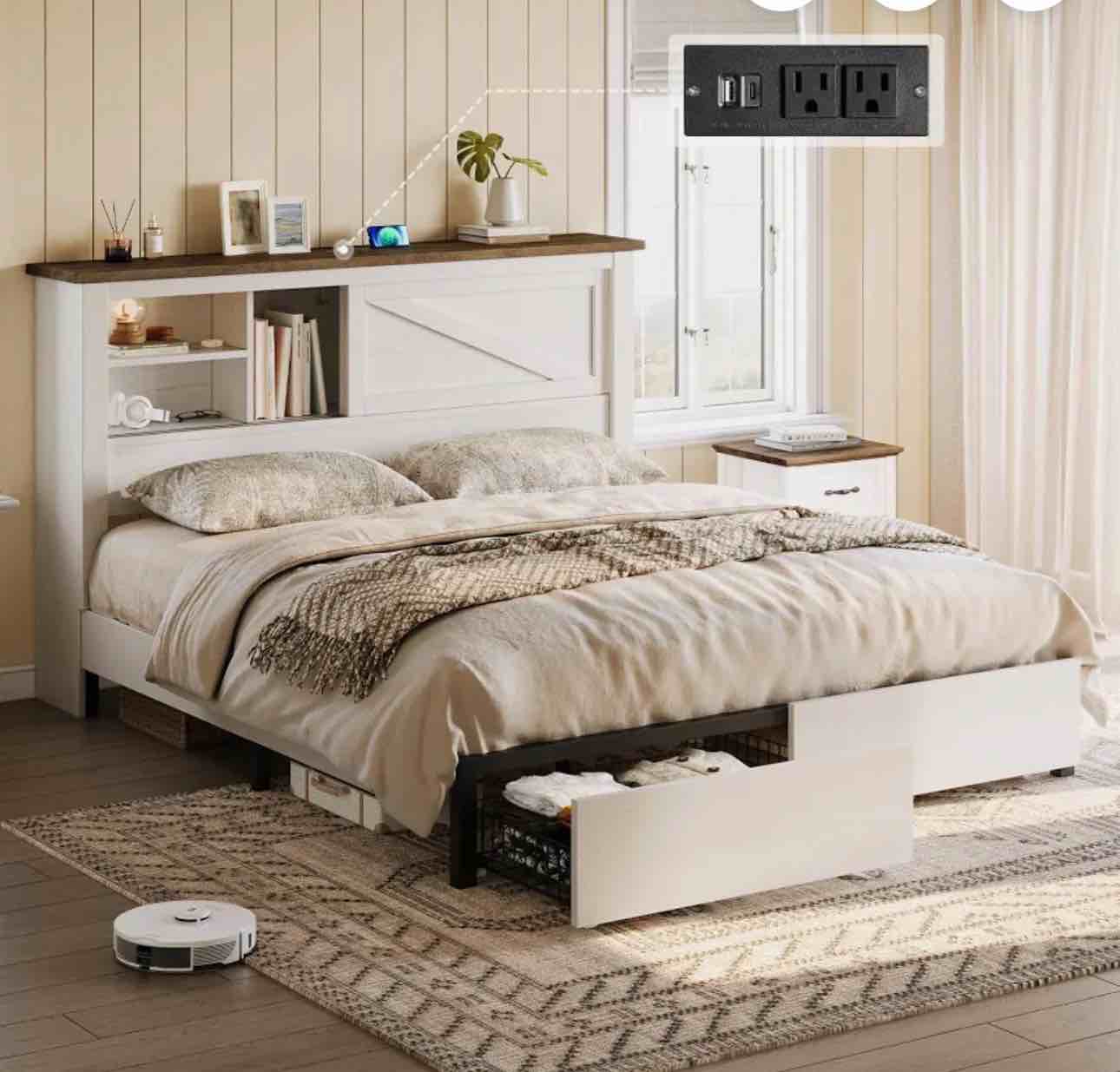Amerlife Huxley Storage Bed Frame