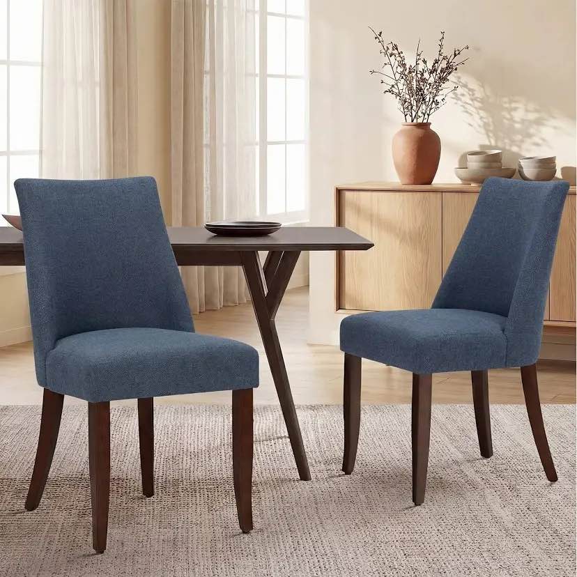 Upholstered Solid Wood Dining Chair (Set of 2)