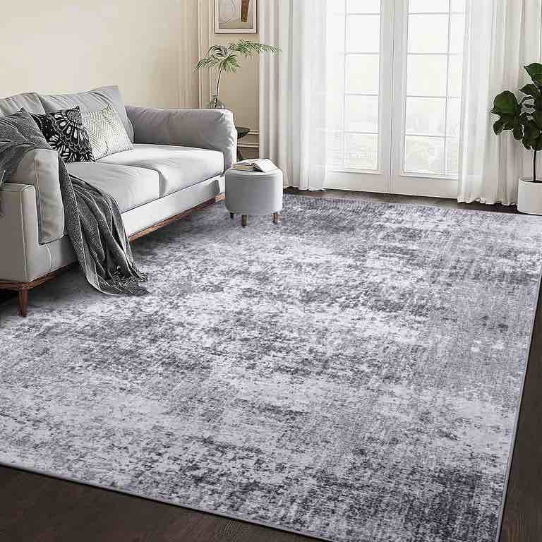 Modern Machine-Washable Abstract Area Rug 8x10