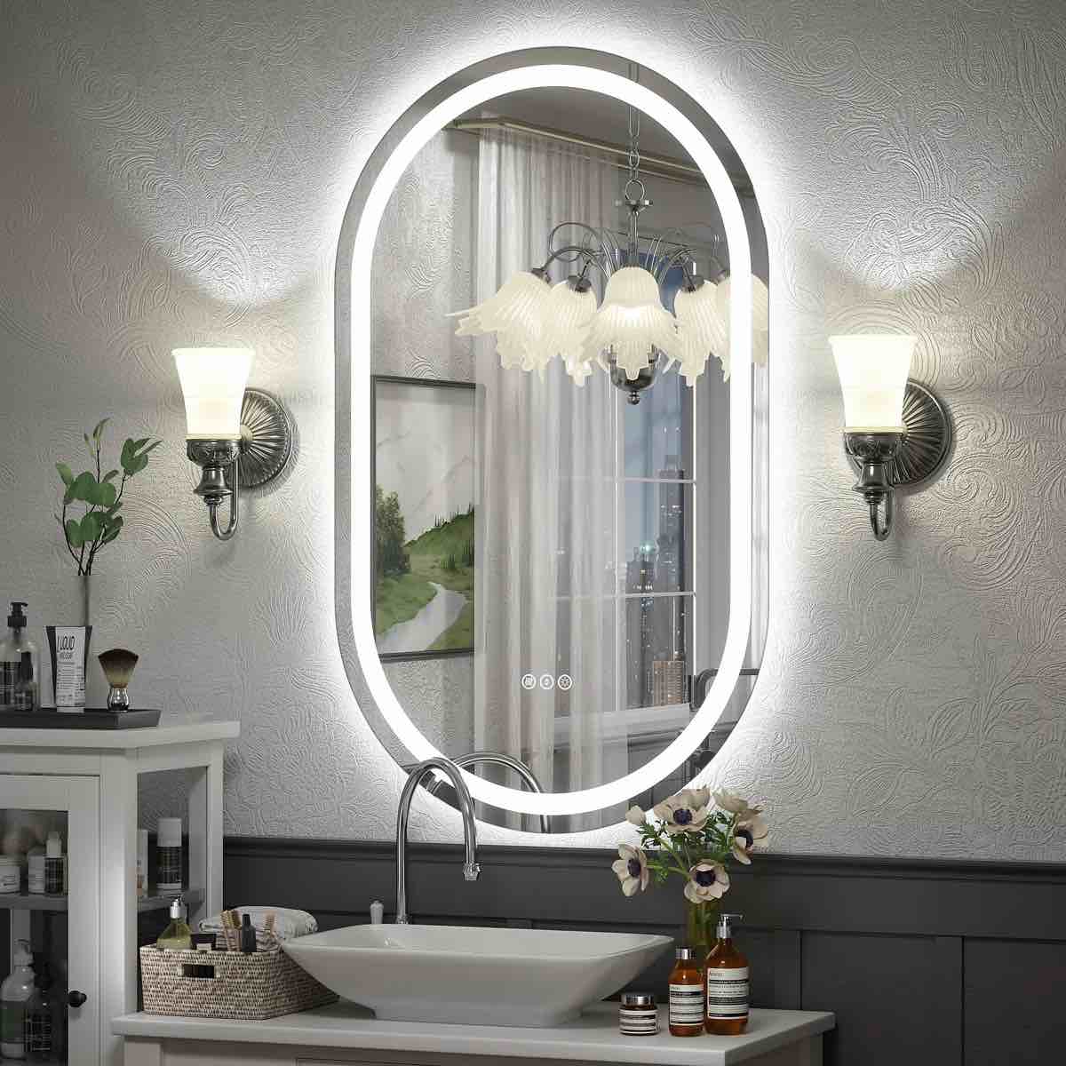 Condition photo showing New/Like New for wayfair basics® ul certified led anti-fog tempered glass oval bathroom/vanity mirror