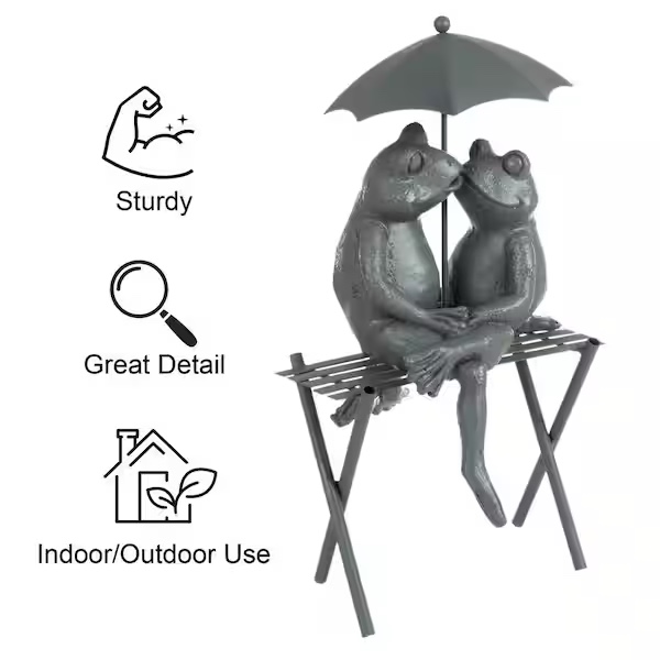 Condition photo showing Good Condition for lawn and garden couple frog statue
