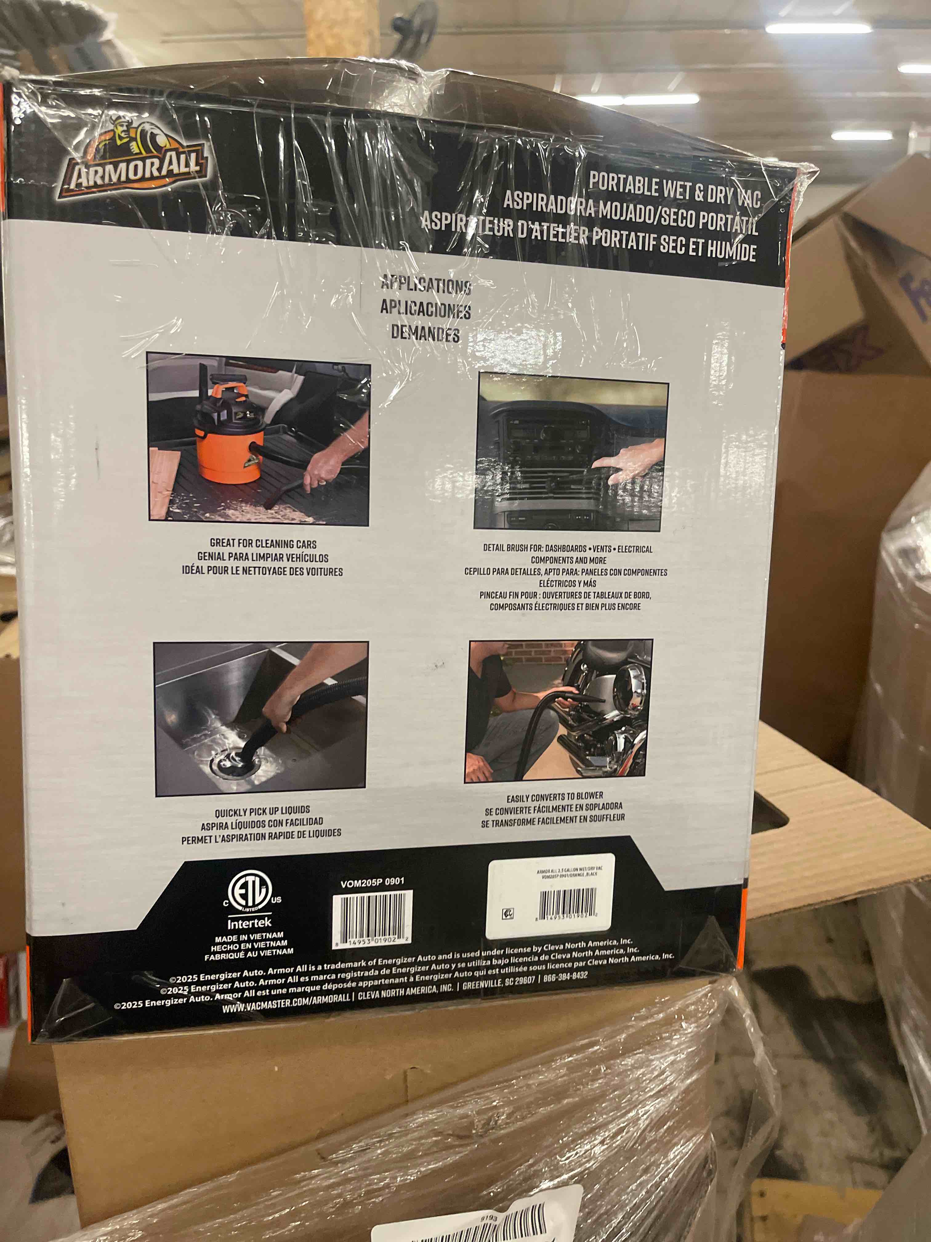 Condition photo showing New/Like New for armor all 2.5 gallon 2 peak hp wet dry vacuum vom205p 0901