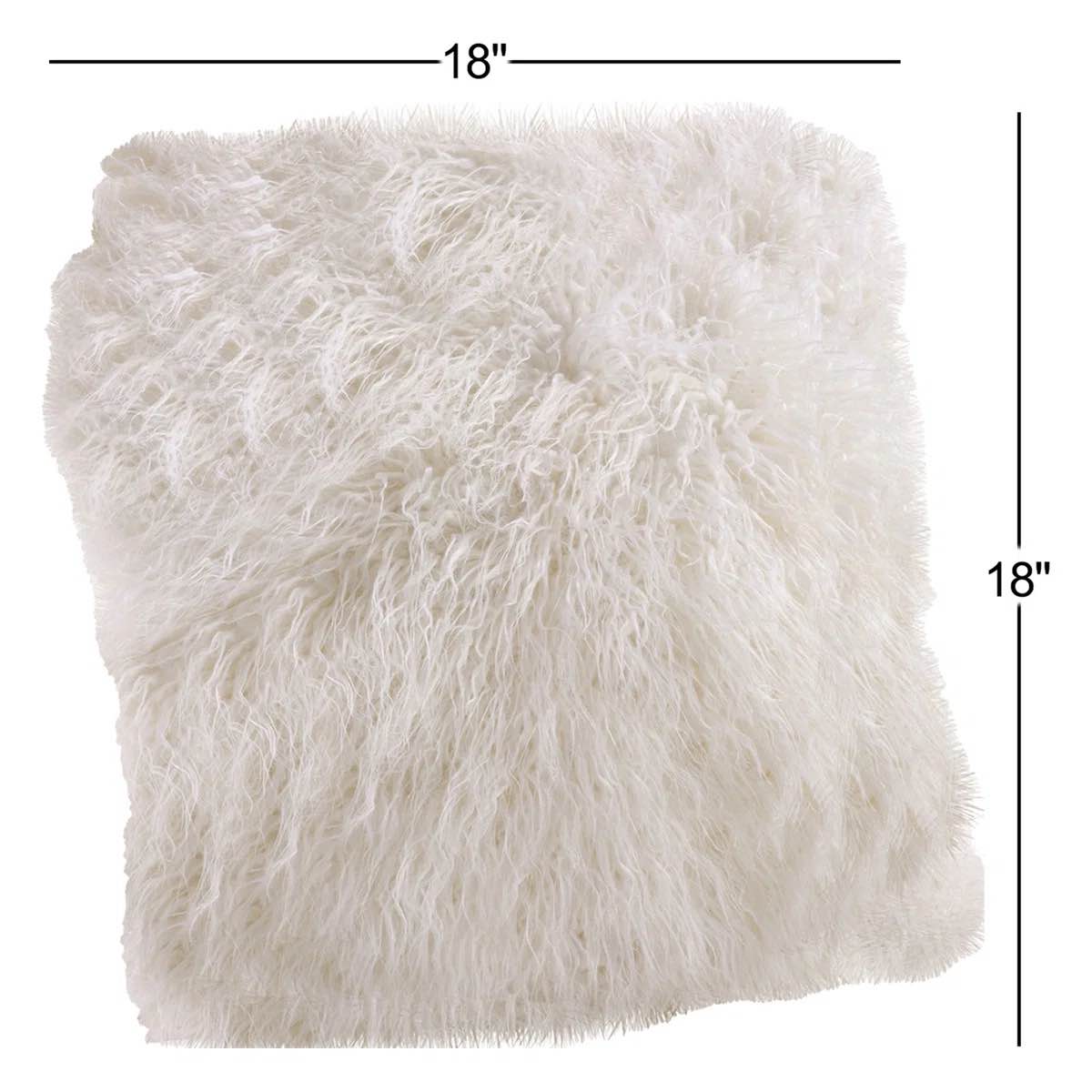 Condition photo showing New/Like New for faux mongolian square faux fur pillow cover and insert